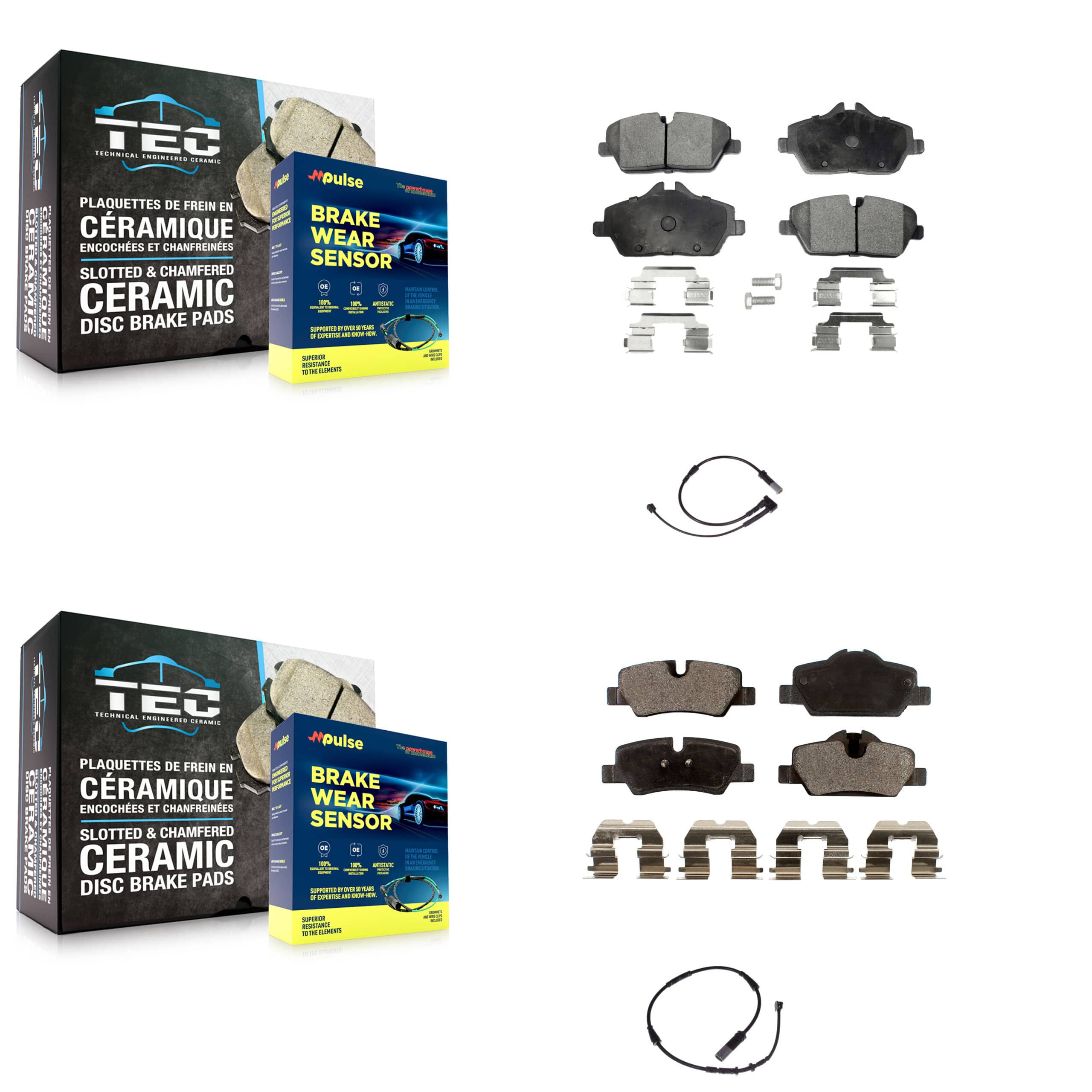 TEC - KTW-100231 - Front and Rear Disc Brake Pad Kits