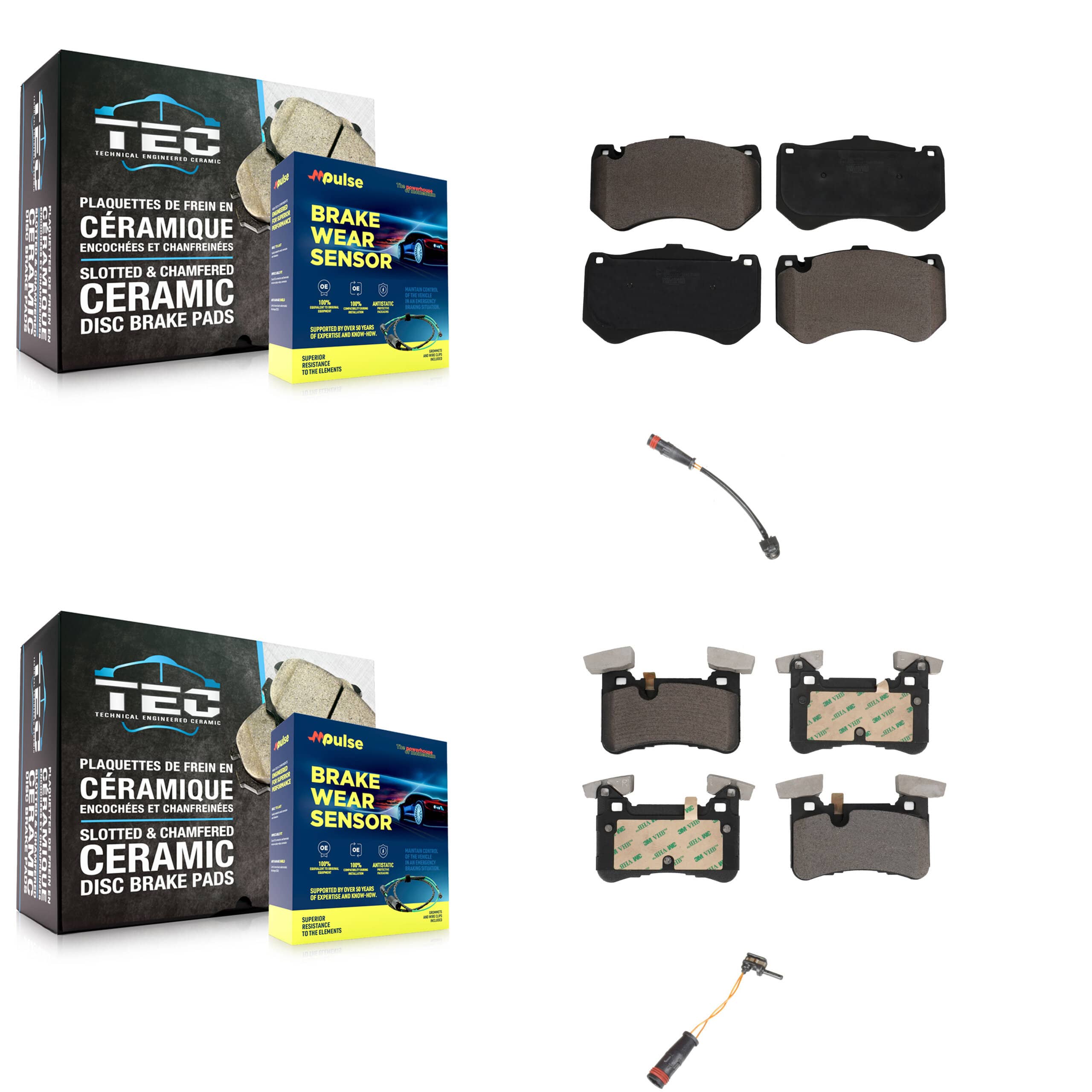 TEC - KTW-100243 - Front and Rear Disc Brake Pad Kits