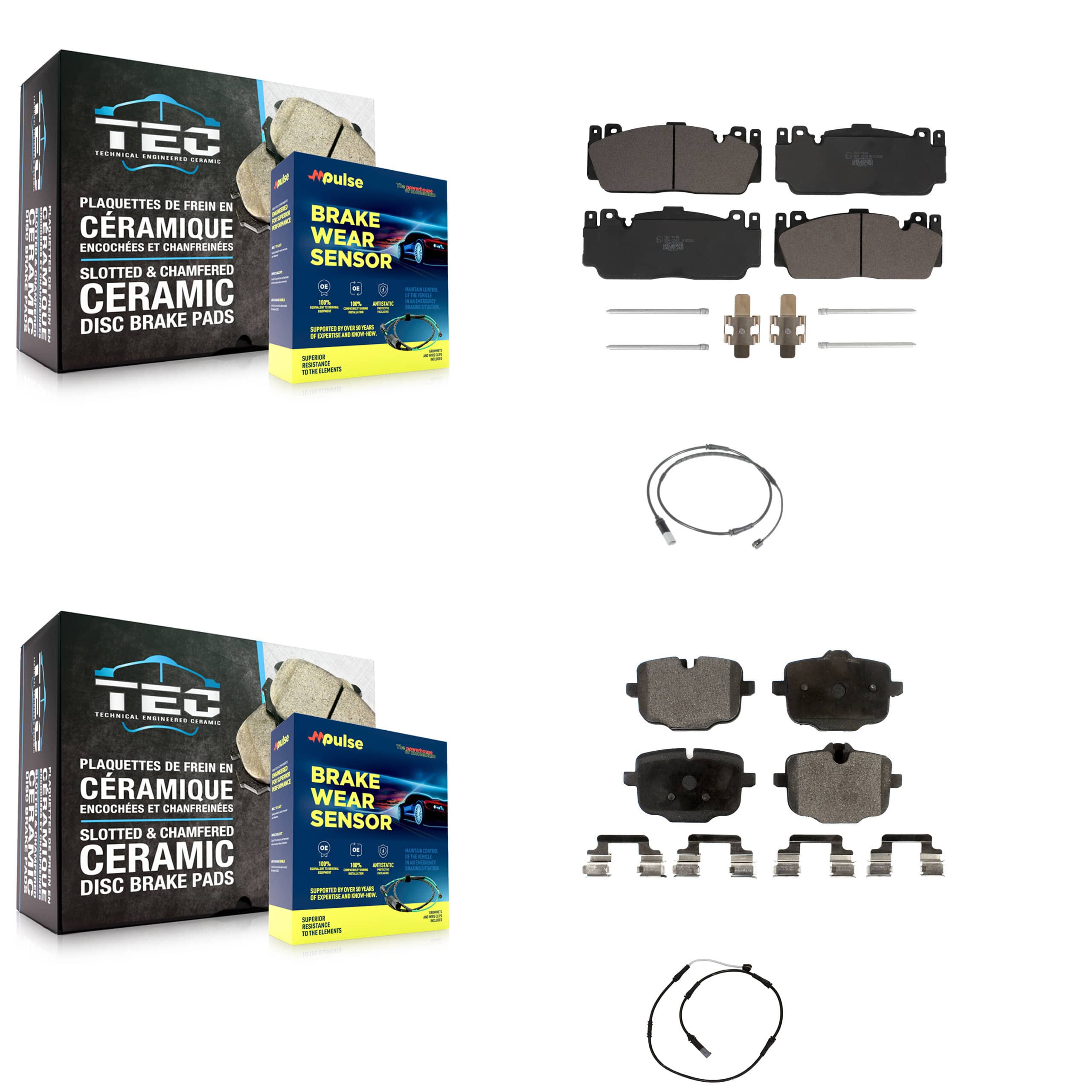 TEC - KTW-100261 - Front and Rear Disc Brake Pad Kits