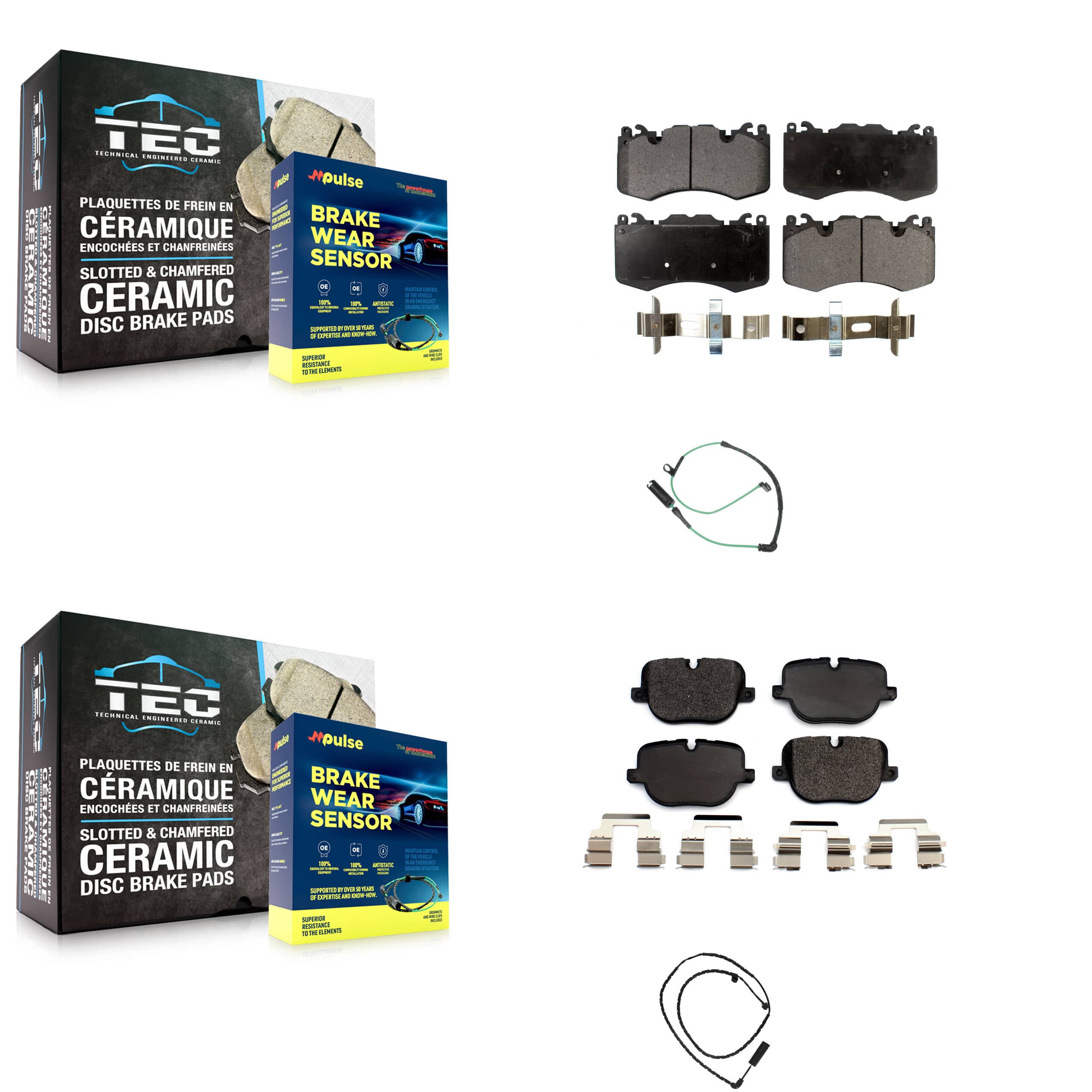TEC - KTW-100268 - Front and Rear Disc Brake Pad Kits