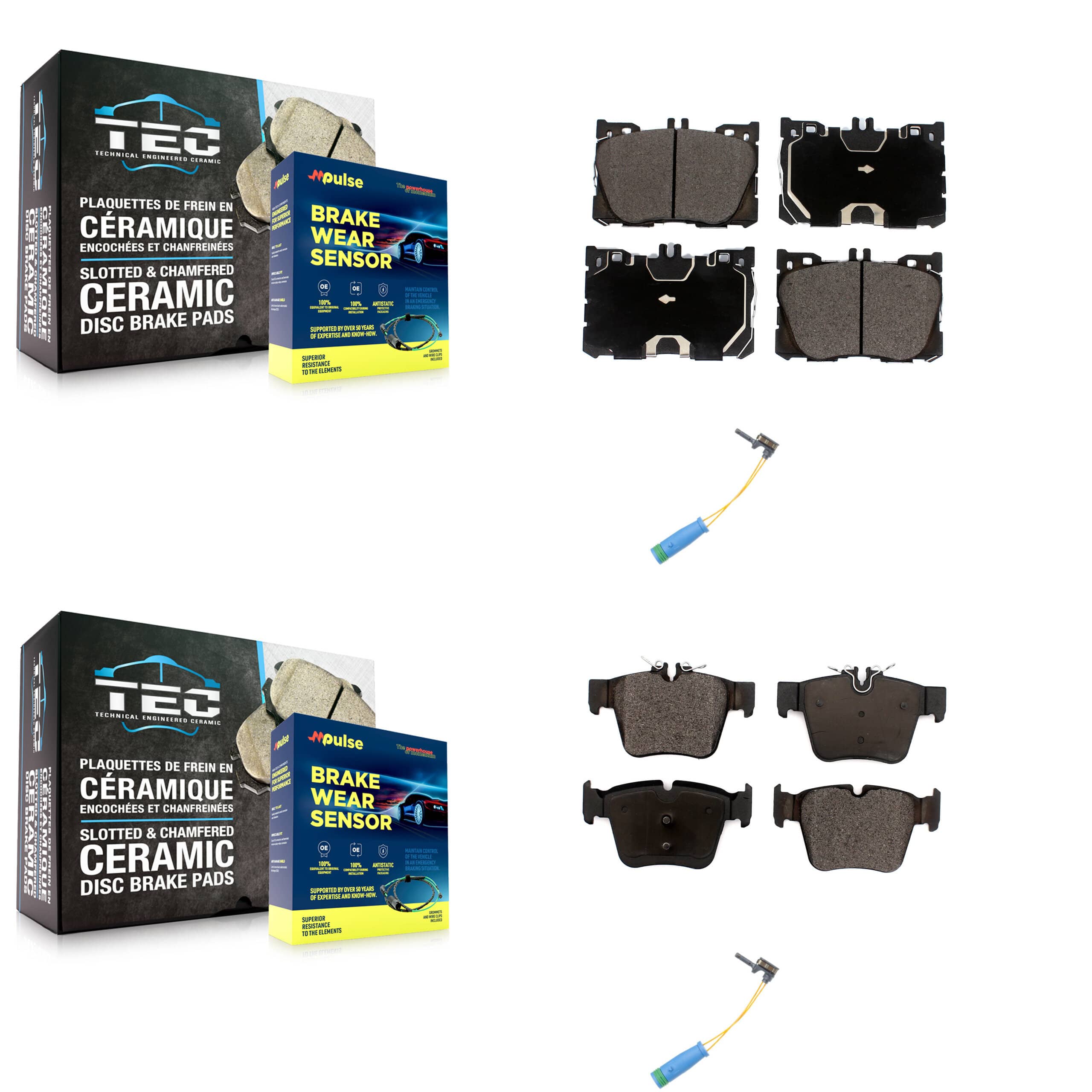 TEC - KTW-100278 - Front and Rear Disc Brake Pad Kits