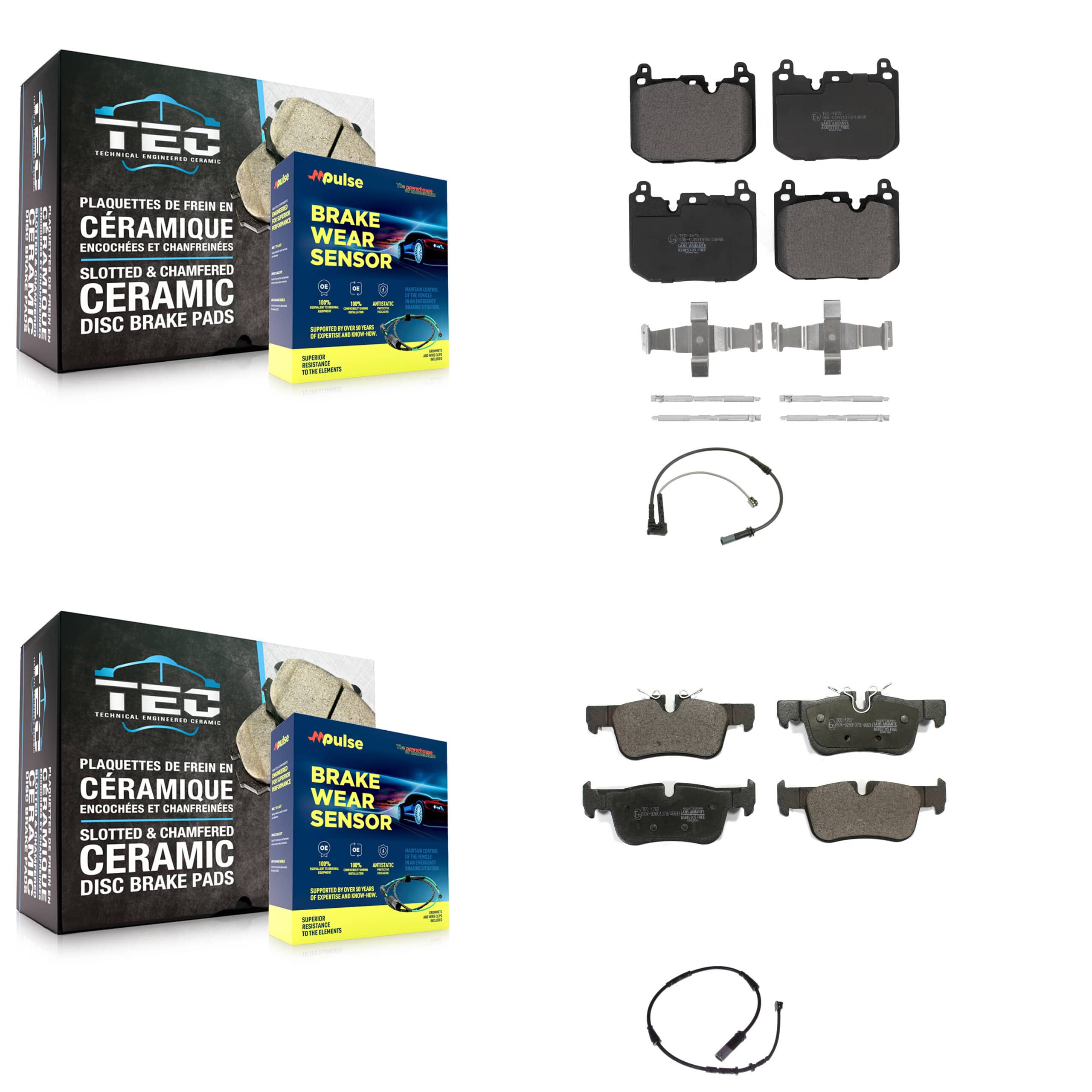 TEC - KTW-100280 - Front and Rear Disc Brake Pad Kits