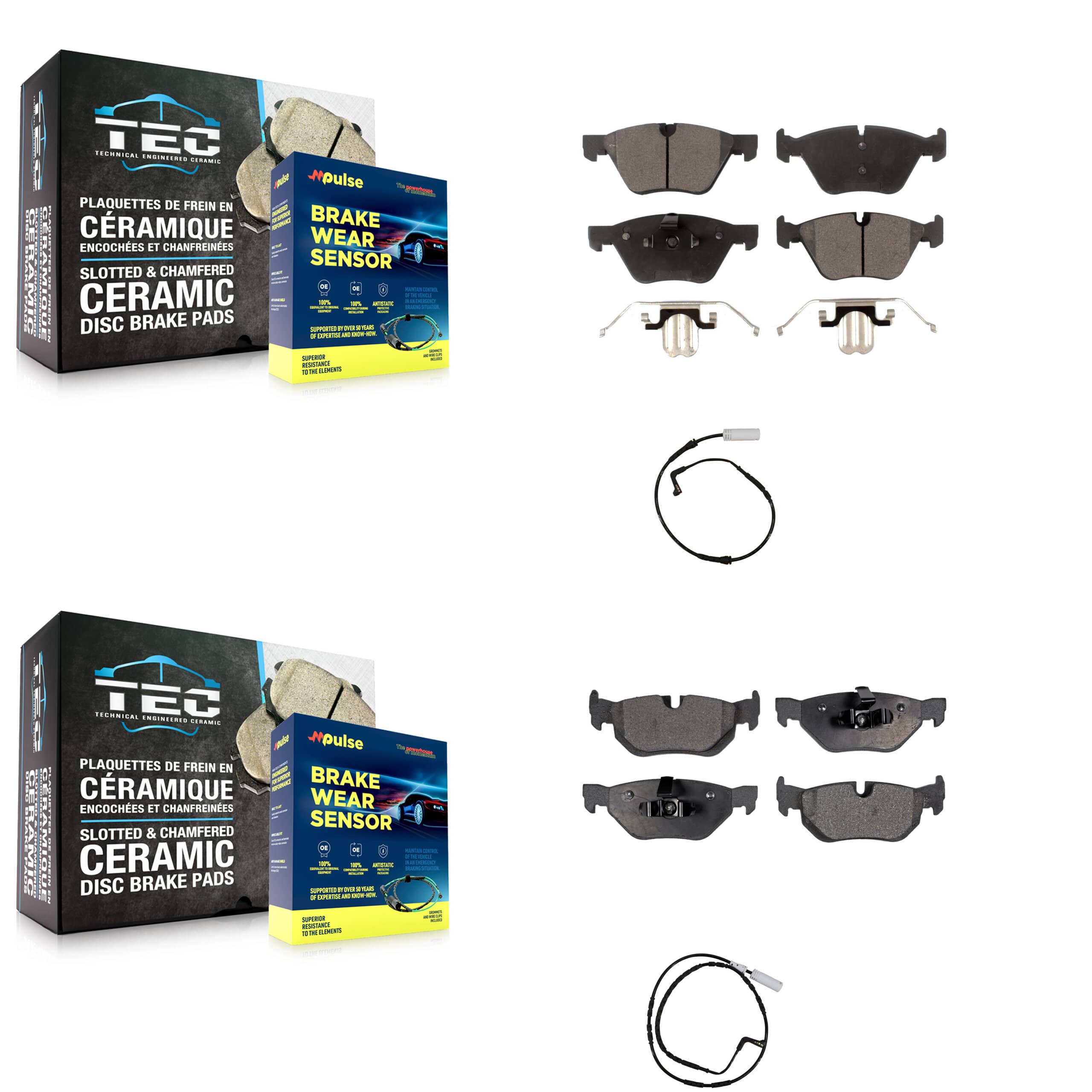 TEC - KTW-100353 - Front and Rear Disc Brake Pad Kits