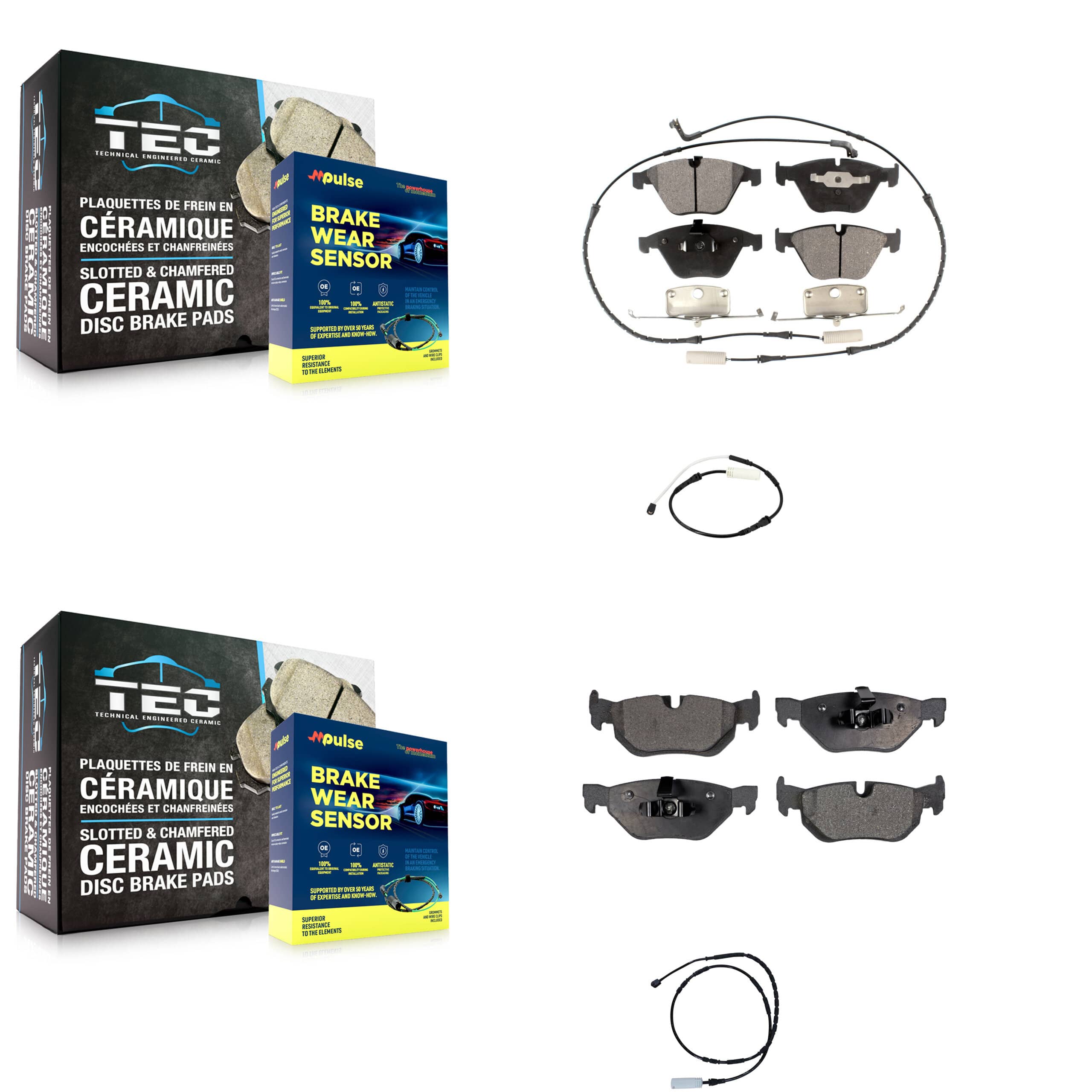 TEC - KTW-100356 - Front and Rear Disc Brake Pad Kits