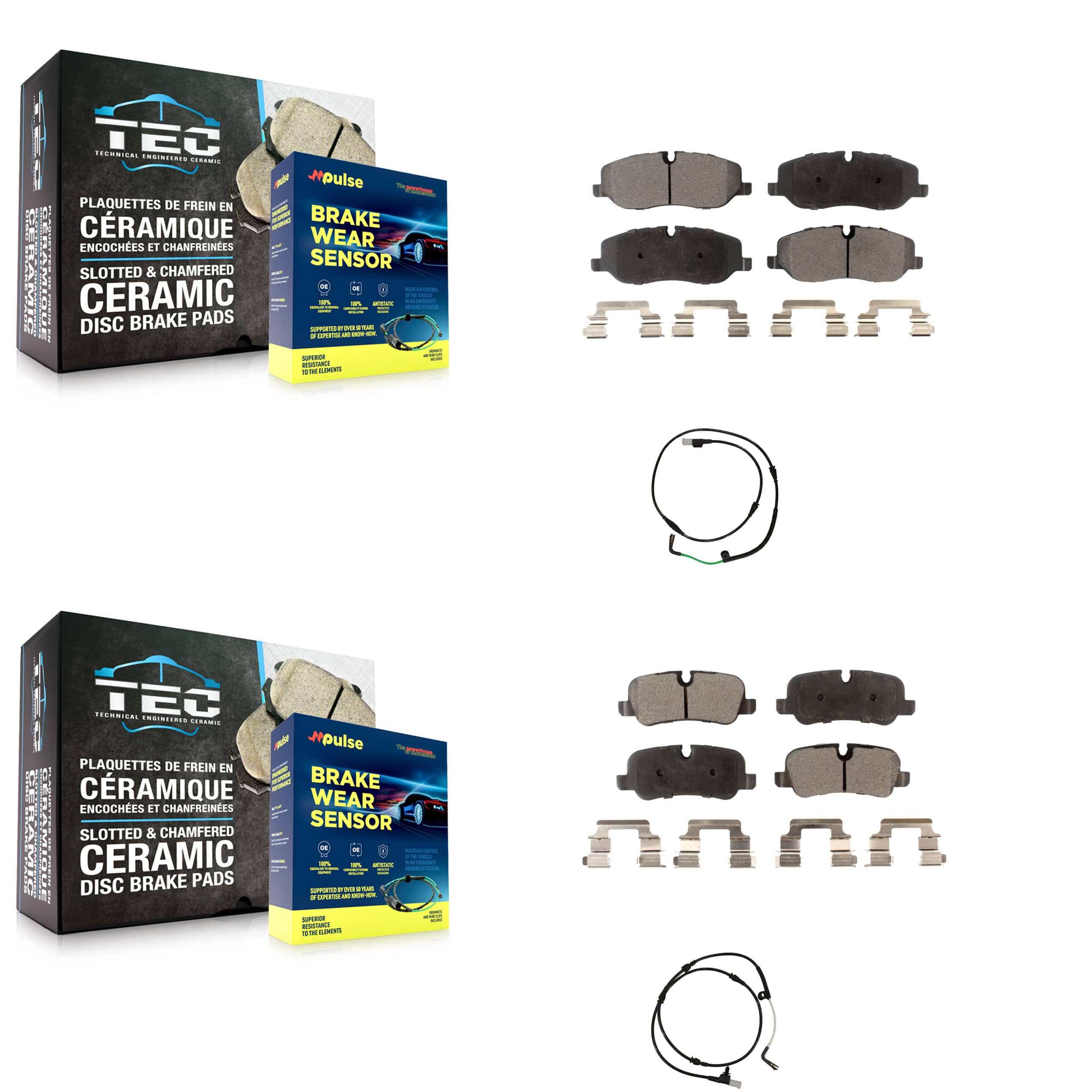 TEC - KTW-100359 - Front and Rear Disc Brake Pad Kits