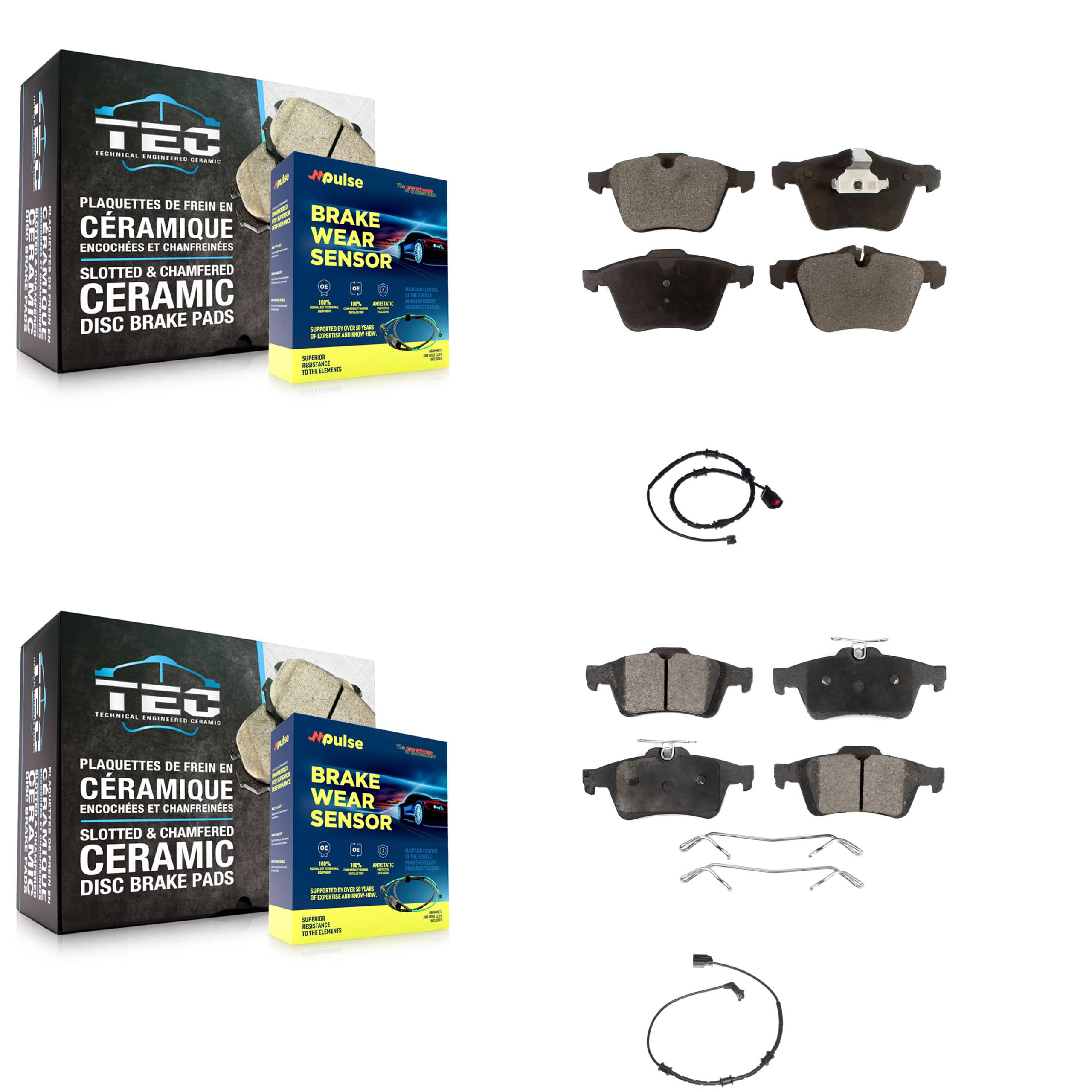 TEC - KTW-100365 - Front and Rear Disc Brake Pad Kits