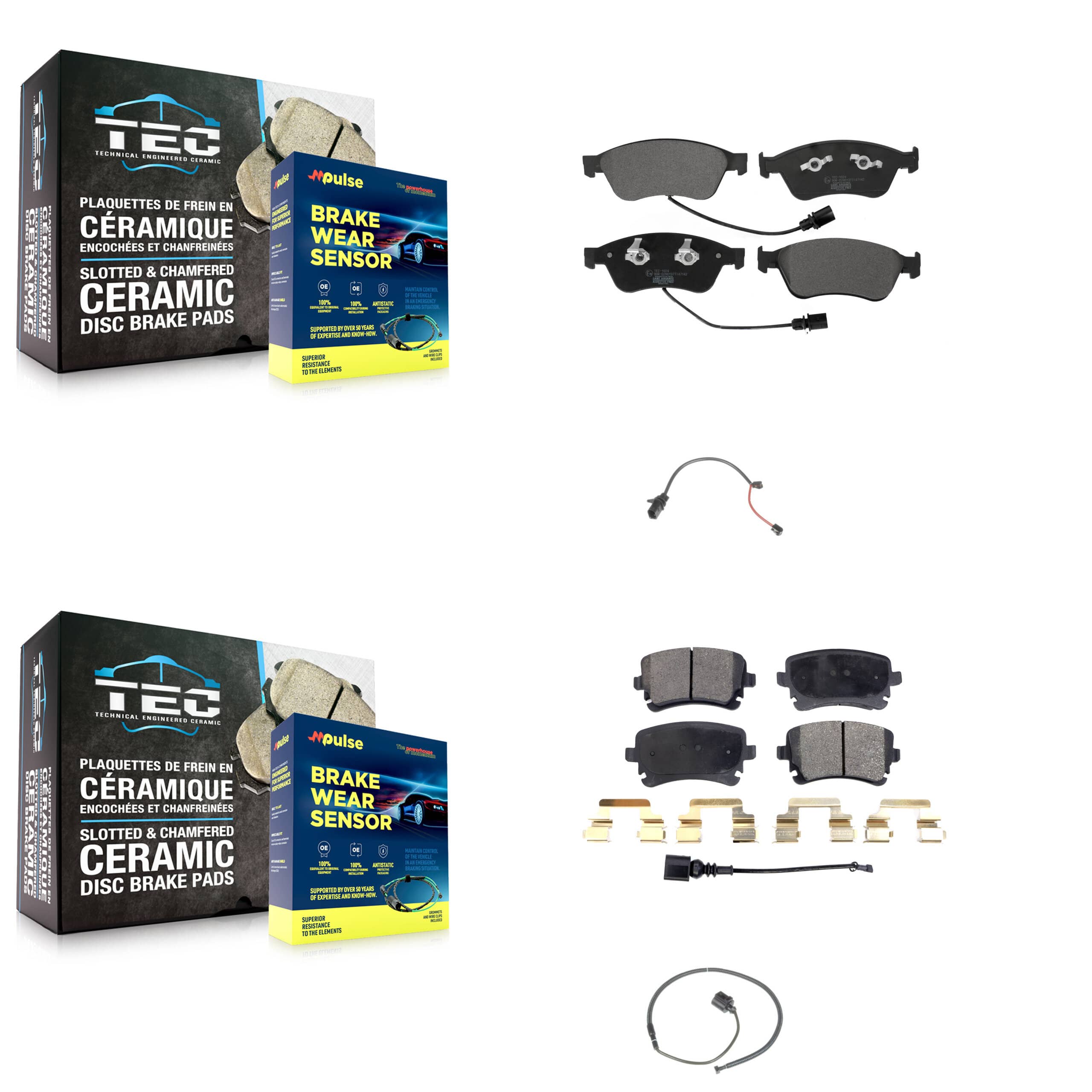 TEC - KTW-100425 - Front and Rear Disc Brake Pad Kits