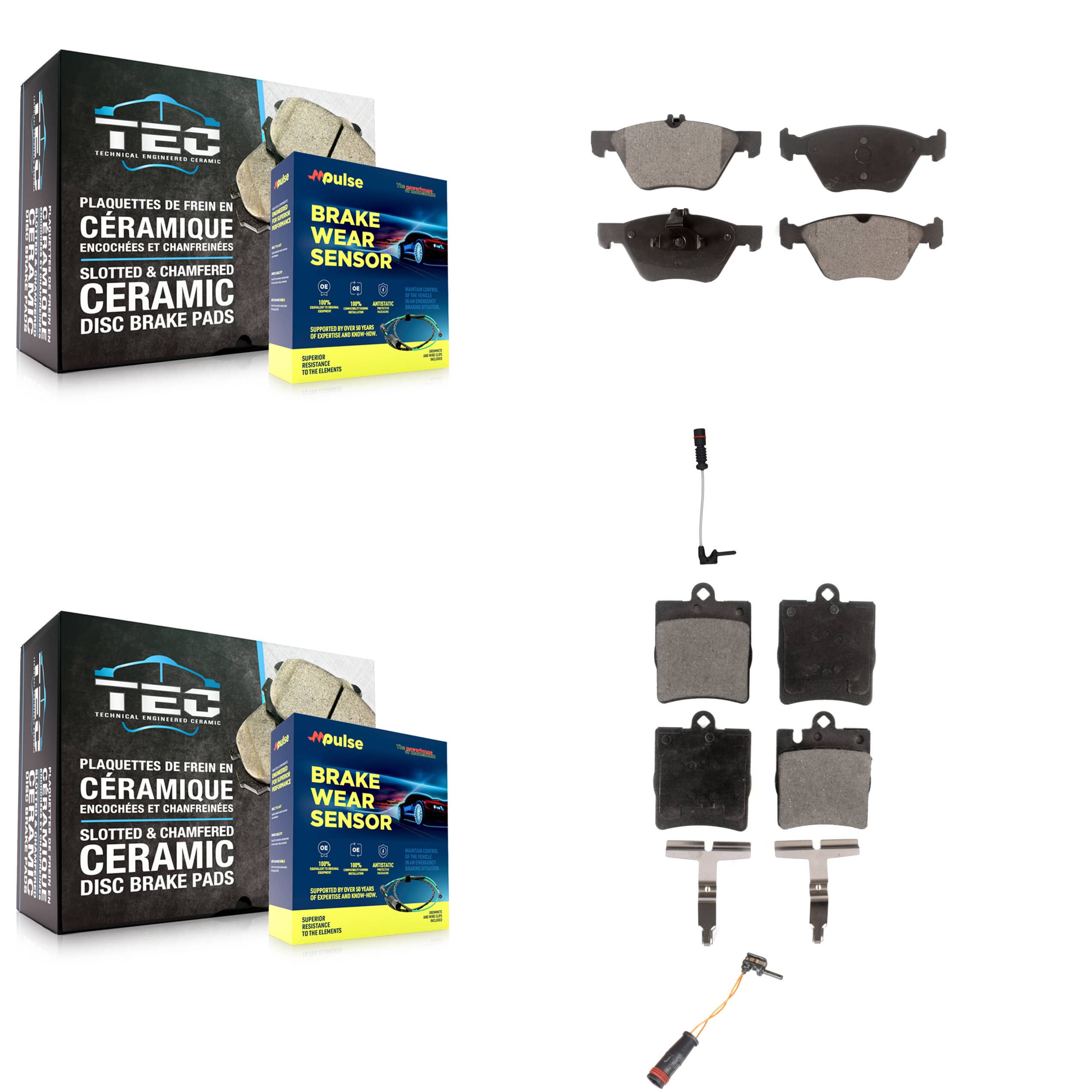 TEC - KTW-100429 - Front and Rear Disc Brake Pad Kits