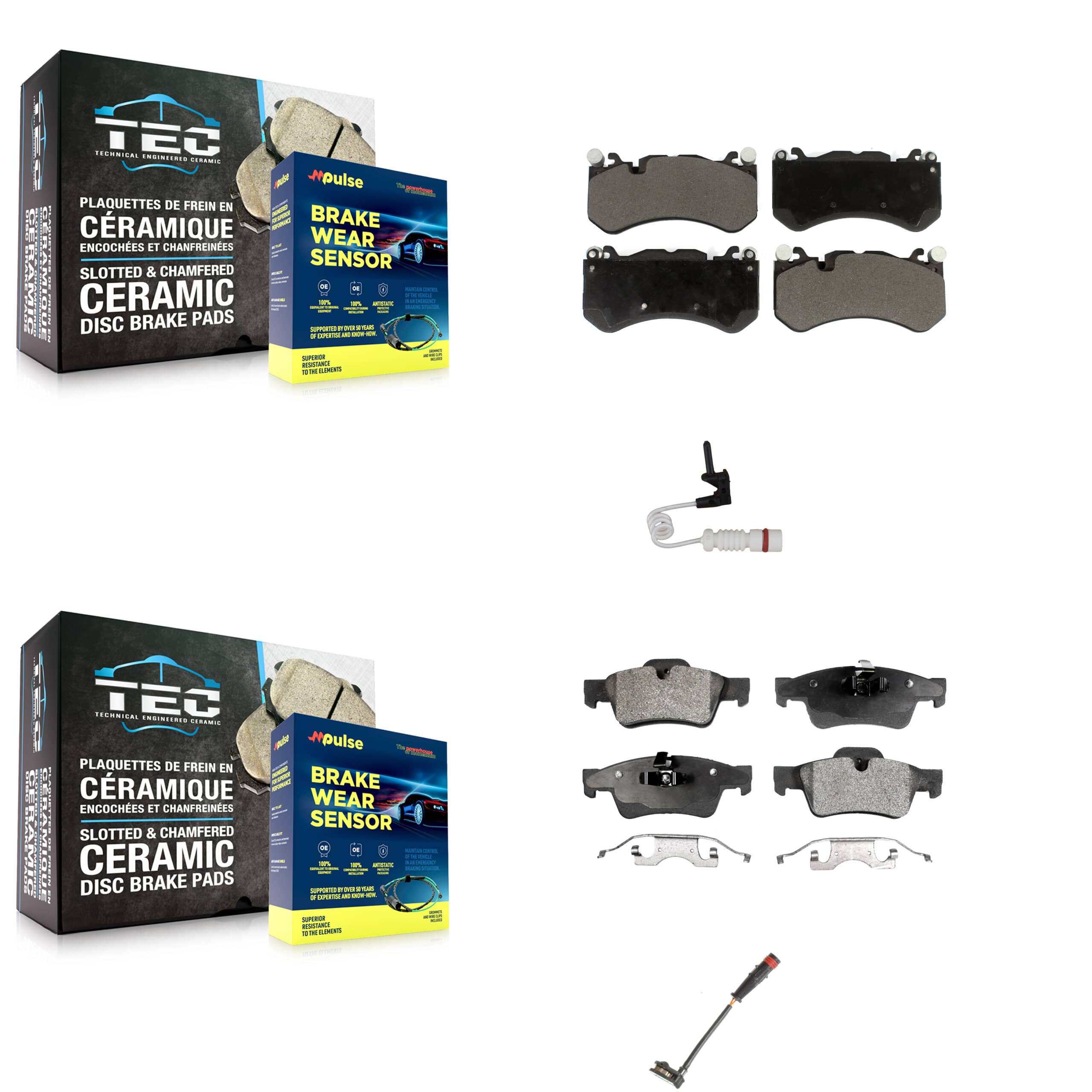 TEC - KTW-100436 - Front and Rear Disc Brake Pad Kits