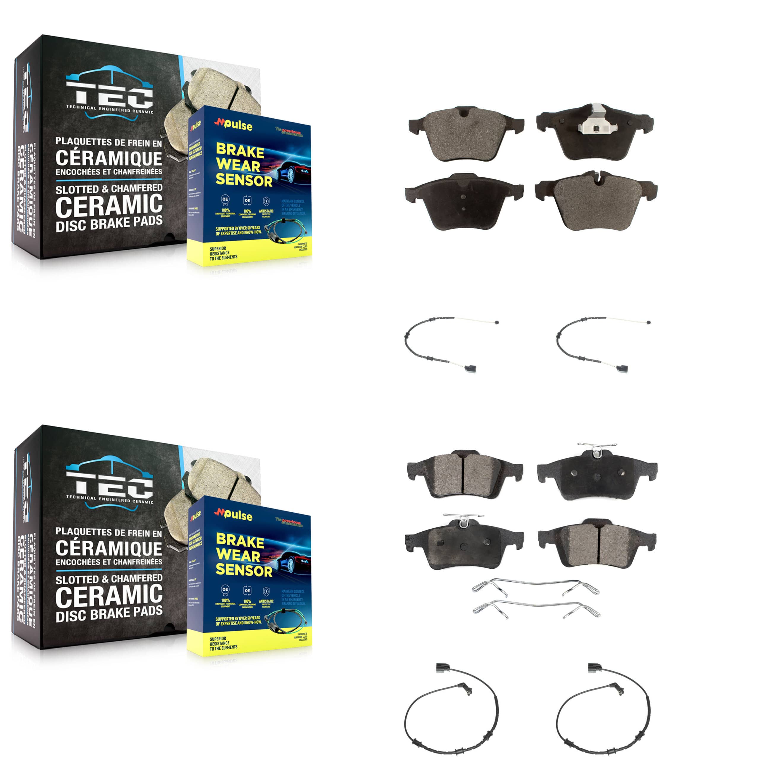 TEC - KTW-100498 - Front and Rear Disc Brake Pad Kits