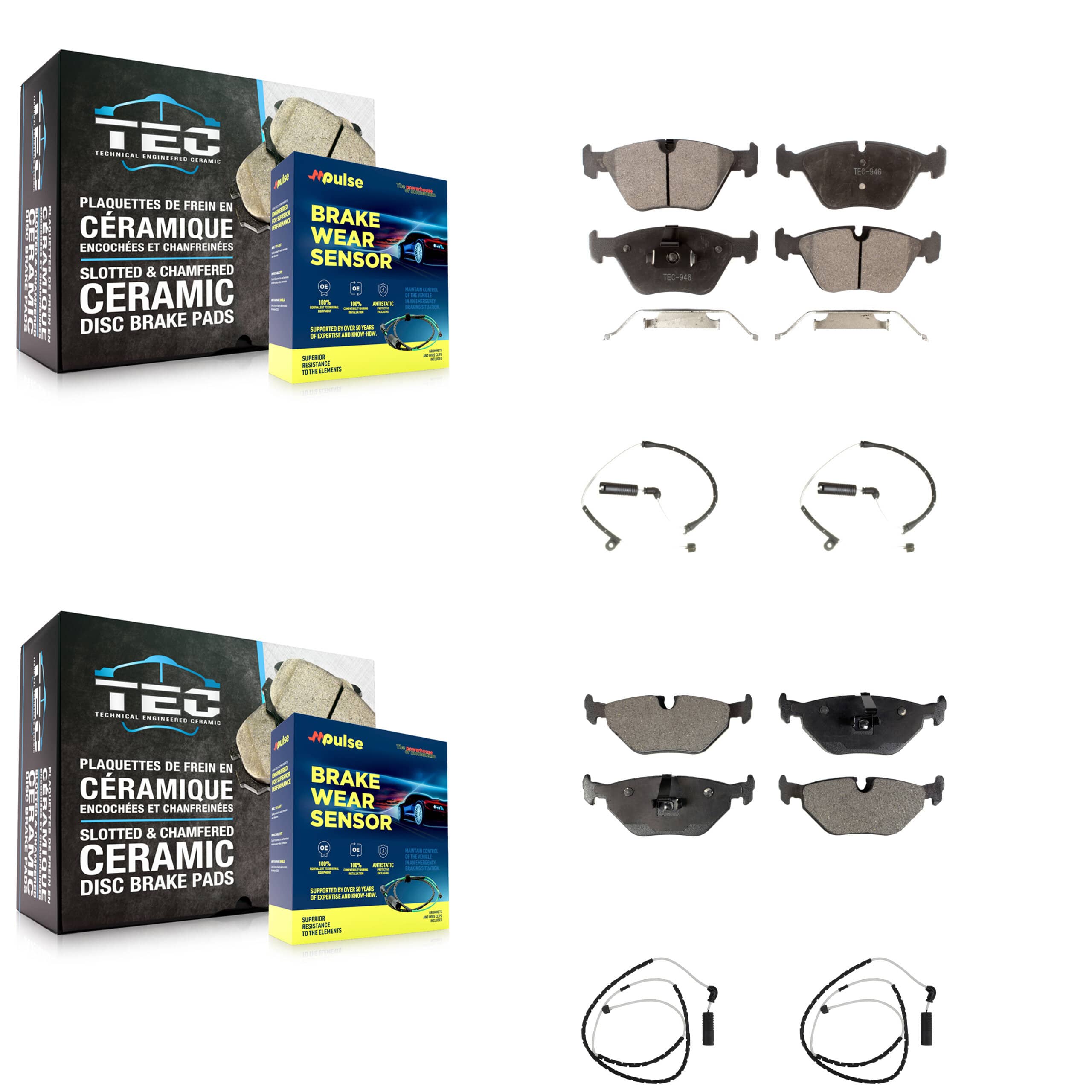 TEC - KTW-100524 - Front and Rear Disc Brake Pad Kits