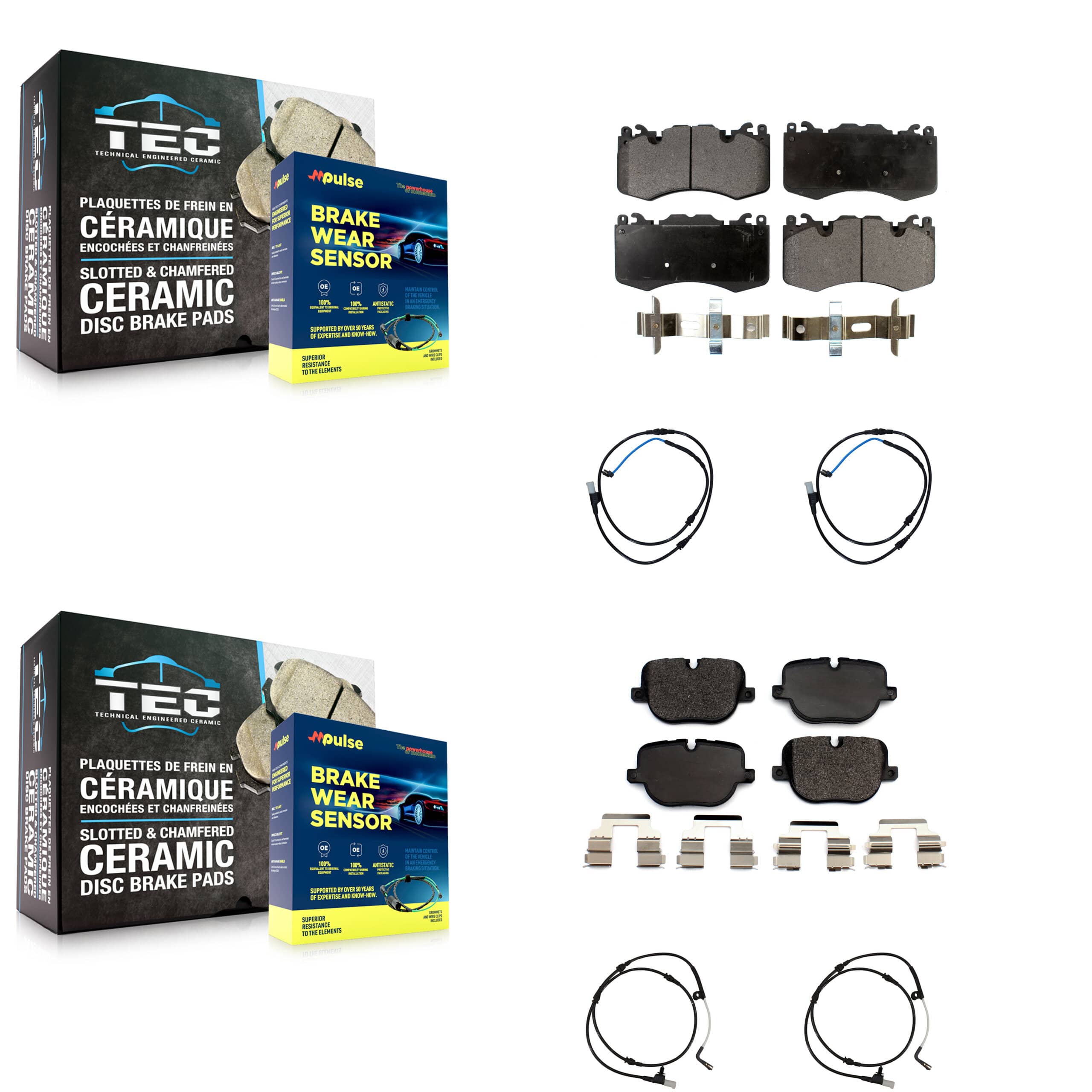 TEC - KTW-100538 - Front and Rear Disc Brake Pad Kits