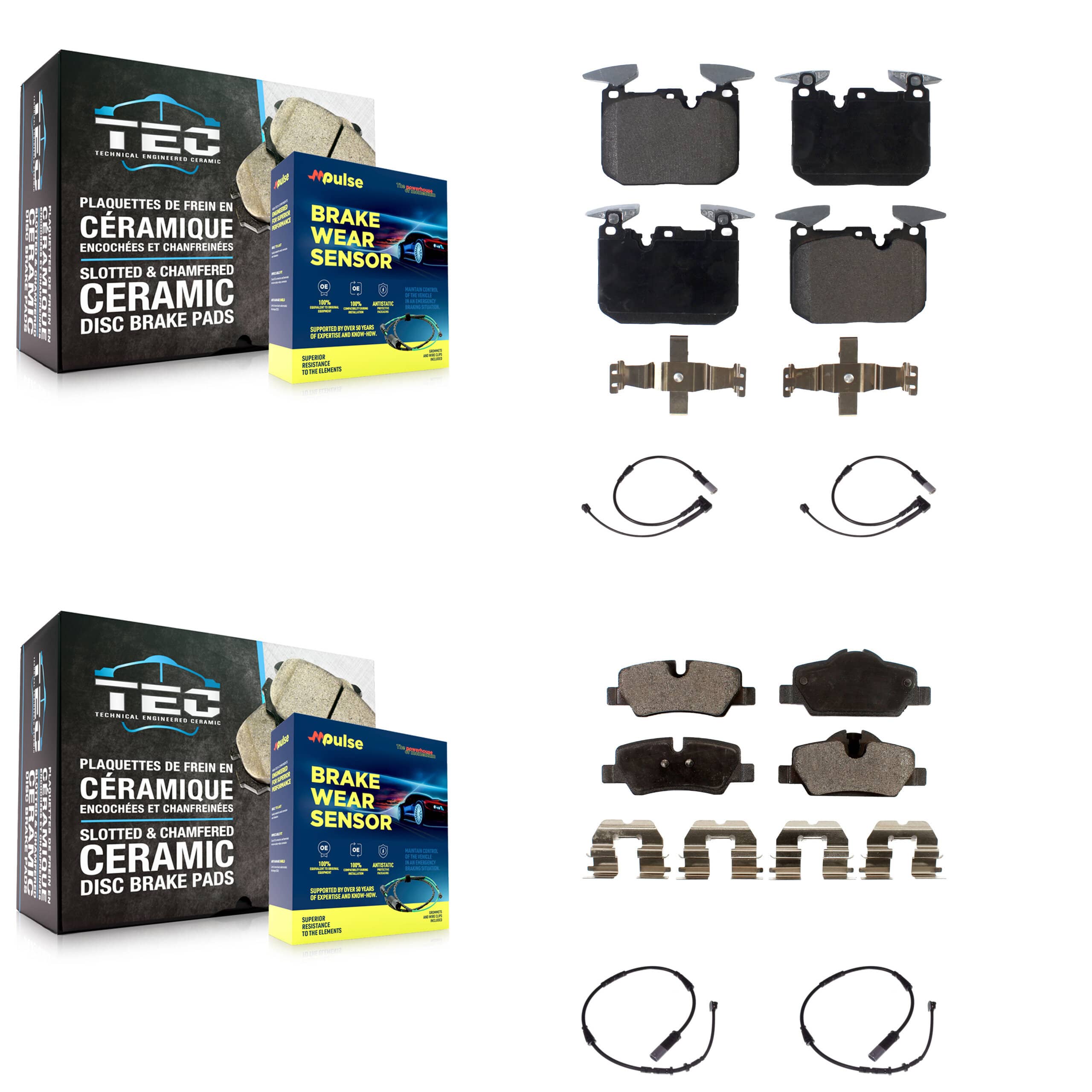 TEC - KTW-100550 - Front and Rear Disc Brake Pad Kits