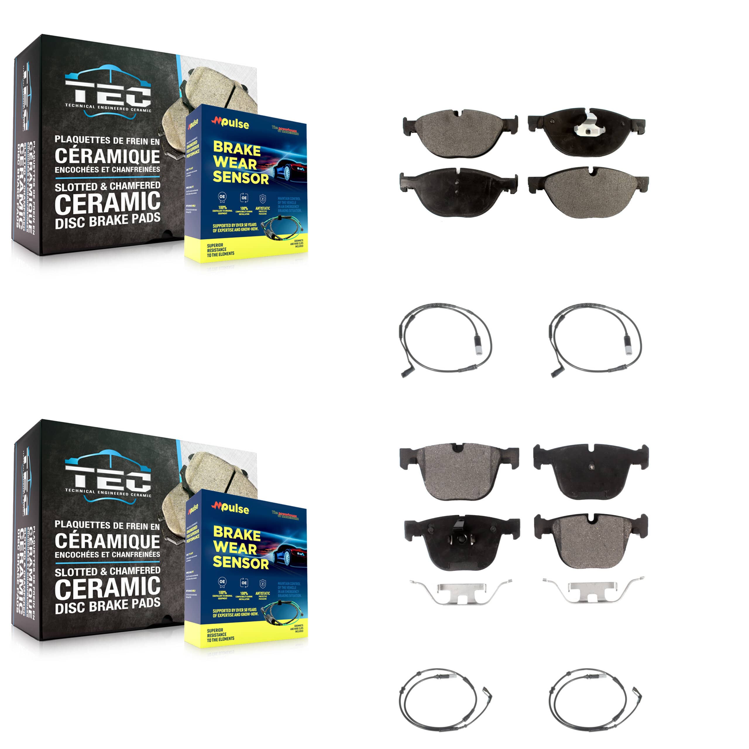 TEC - KTW-100551 - Front and Rear Disc Brake Pad Kits
