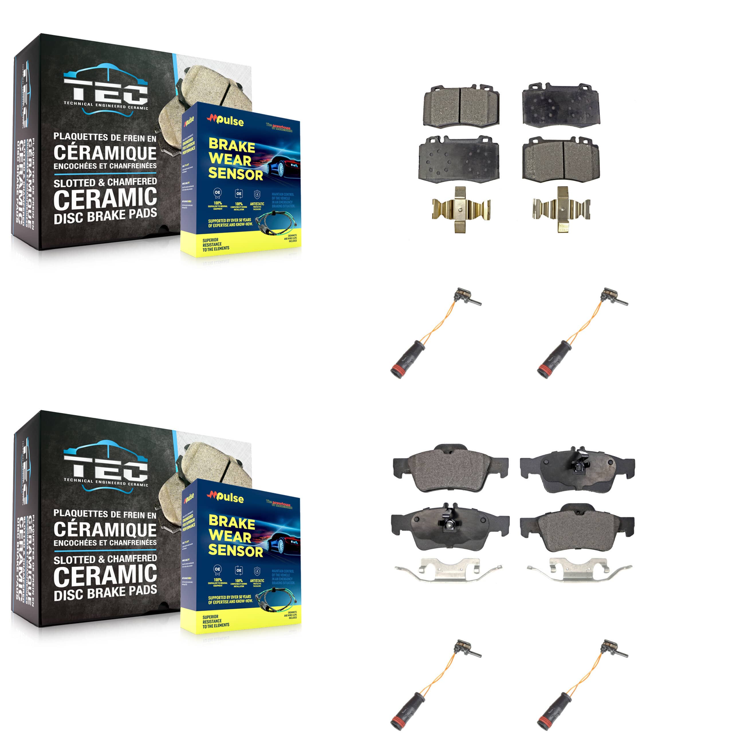 TEC - KTW-100564 - Front and Rear Disc Brake Pad Kits