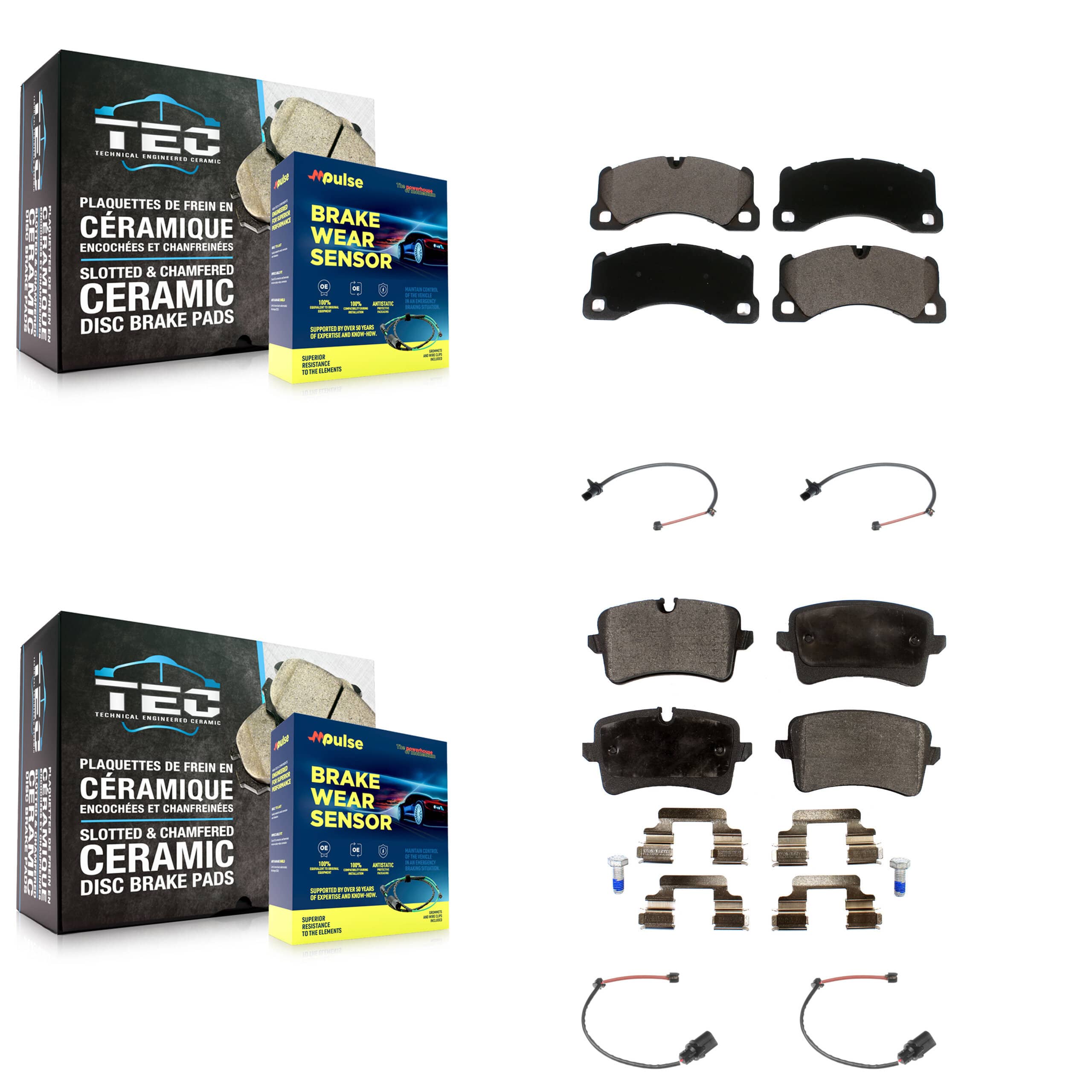 TEC - KTW-100566 - Front and Rear Disc Brake Pad Kits