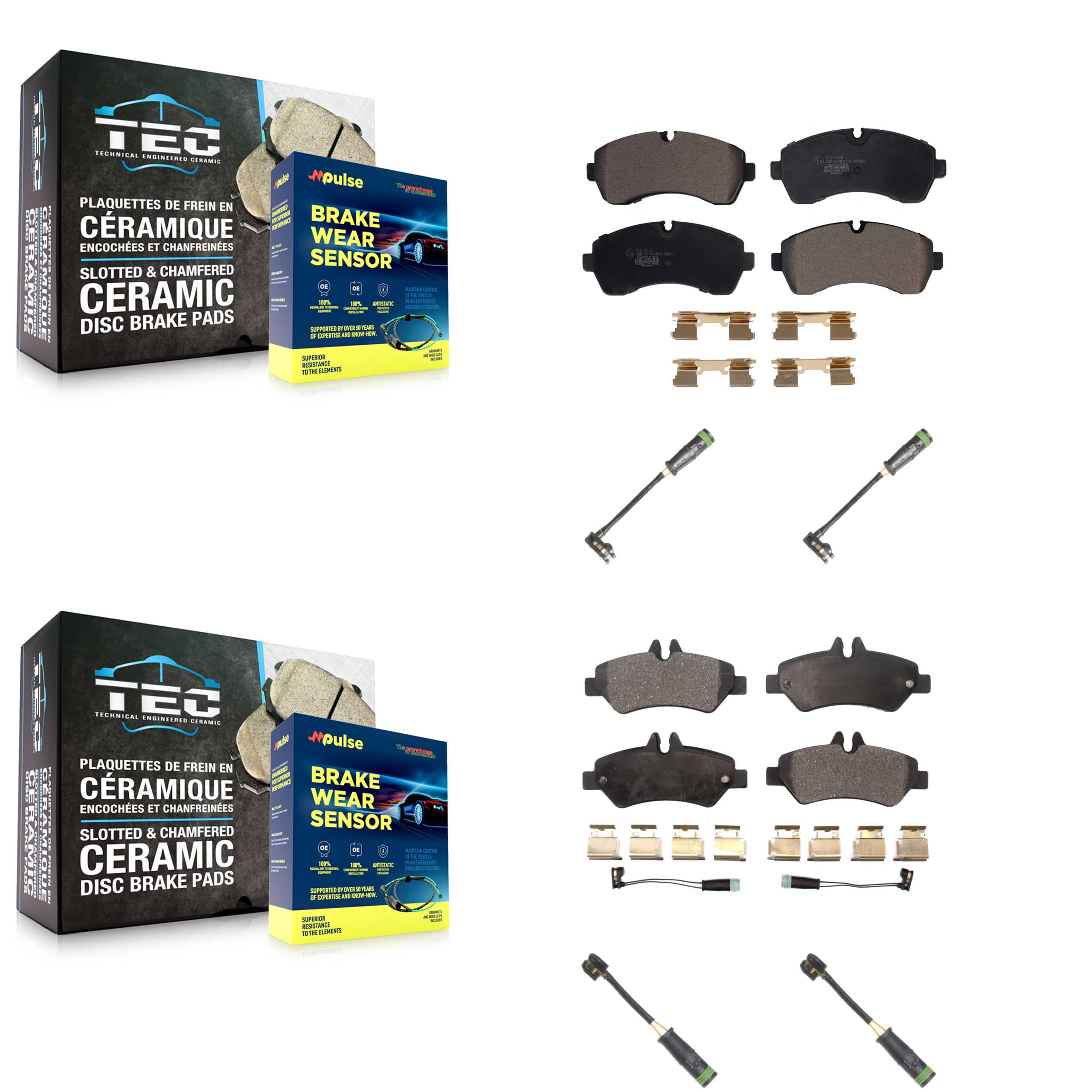 TEC - KTW-100665 - Front and Rear Disc Brake Pad Kits