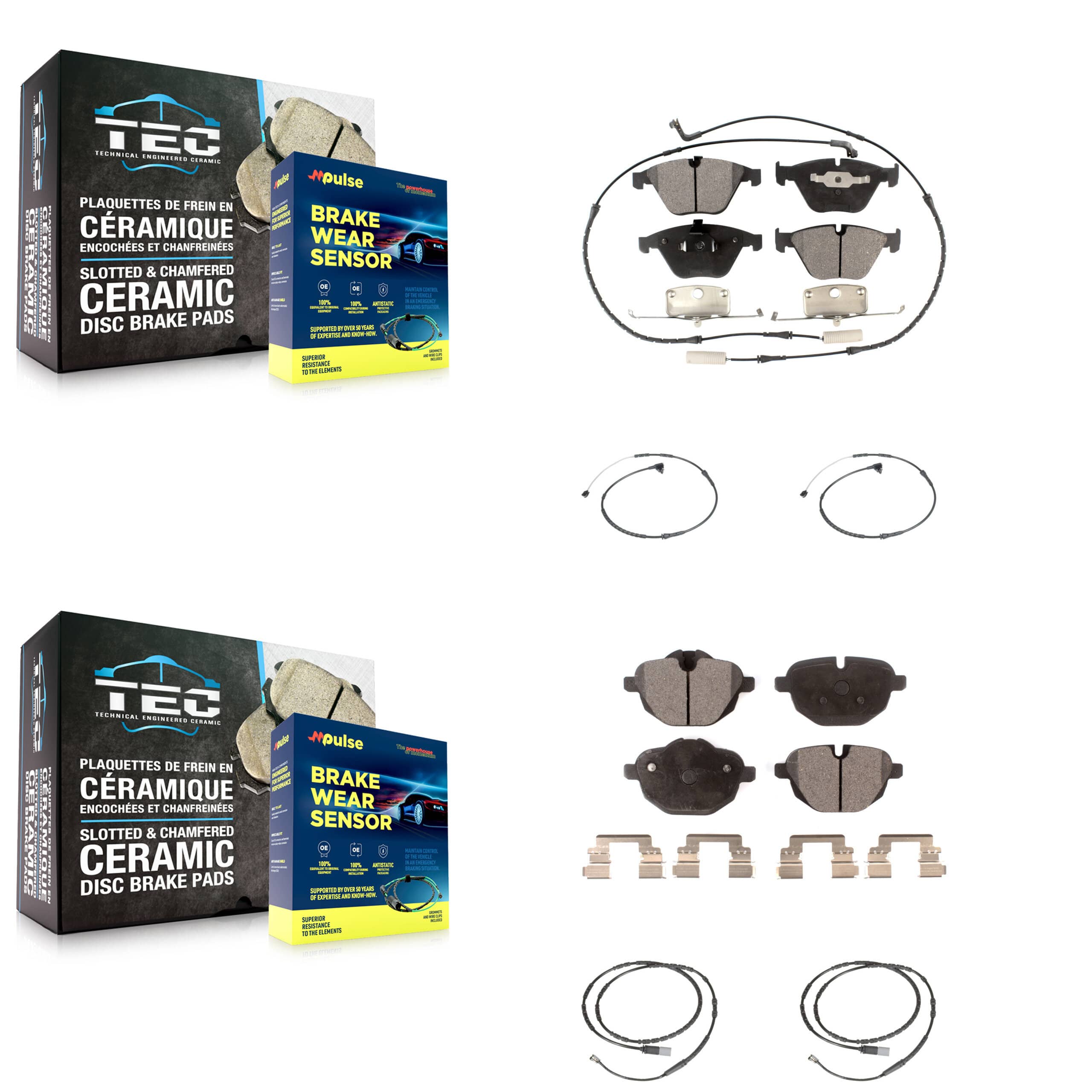 TEC - KTW-100693 - Front and Rear Disc Brake Pad Kits