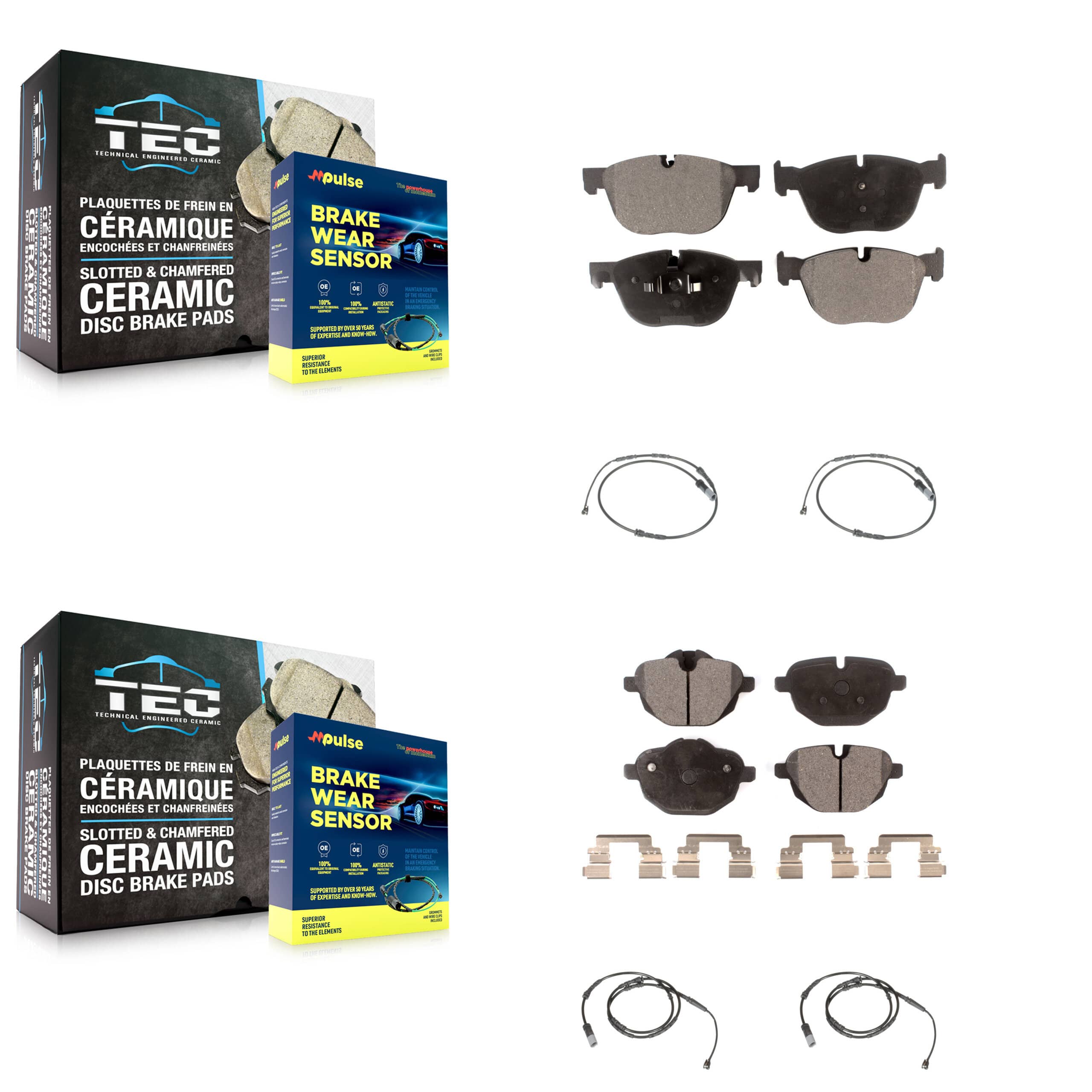 TEC - KTW-100697 - Front and Rear Disc Brake Pad Kits