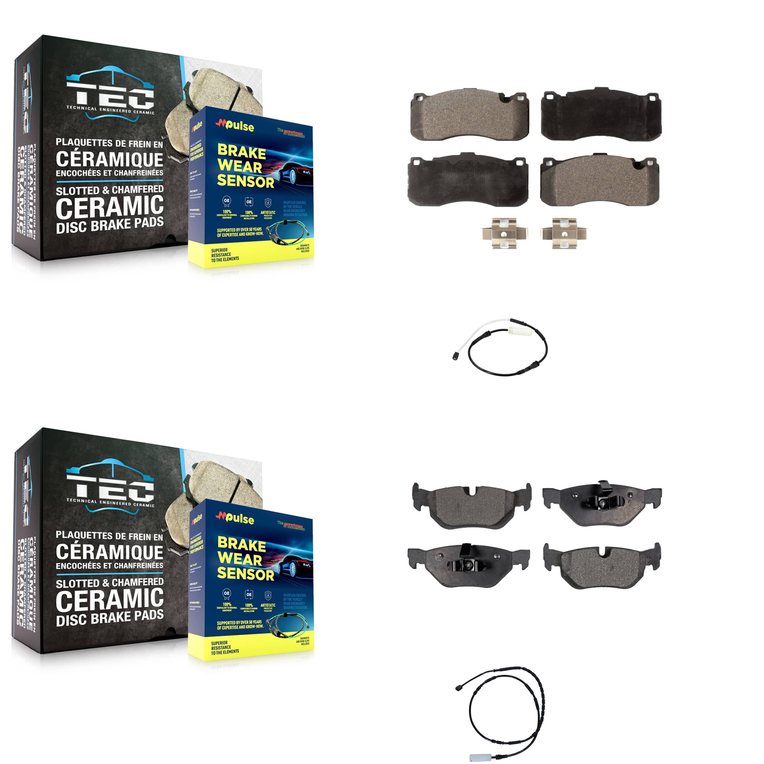 TEC - KTW-101406 - Front and Rear Disc Brake Pad Kits