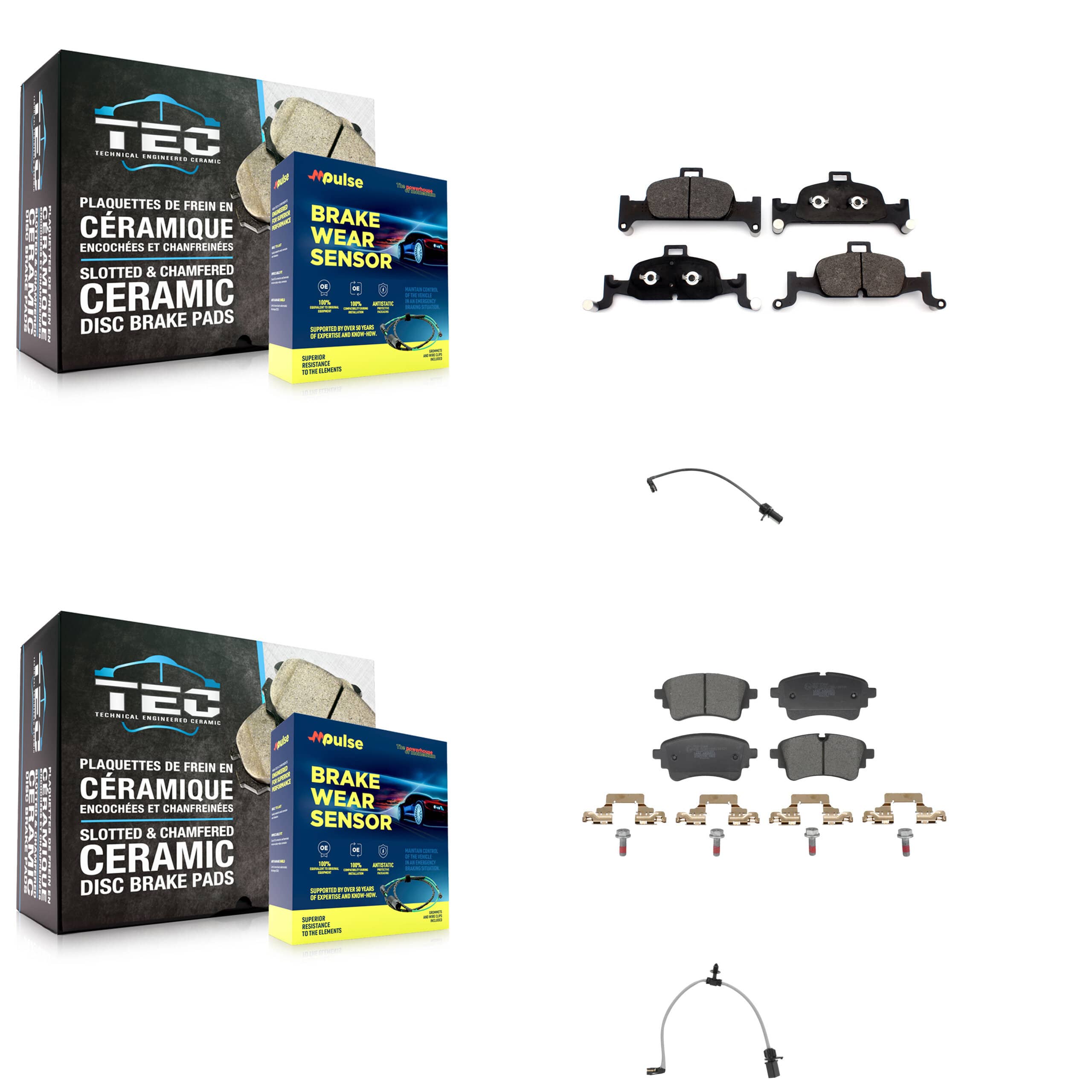 TEC - KTW-101651 - Front and Rear Disc Brake Pad Kits