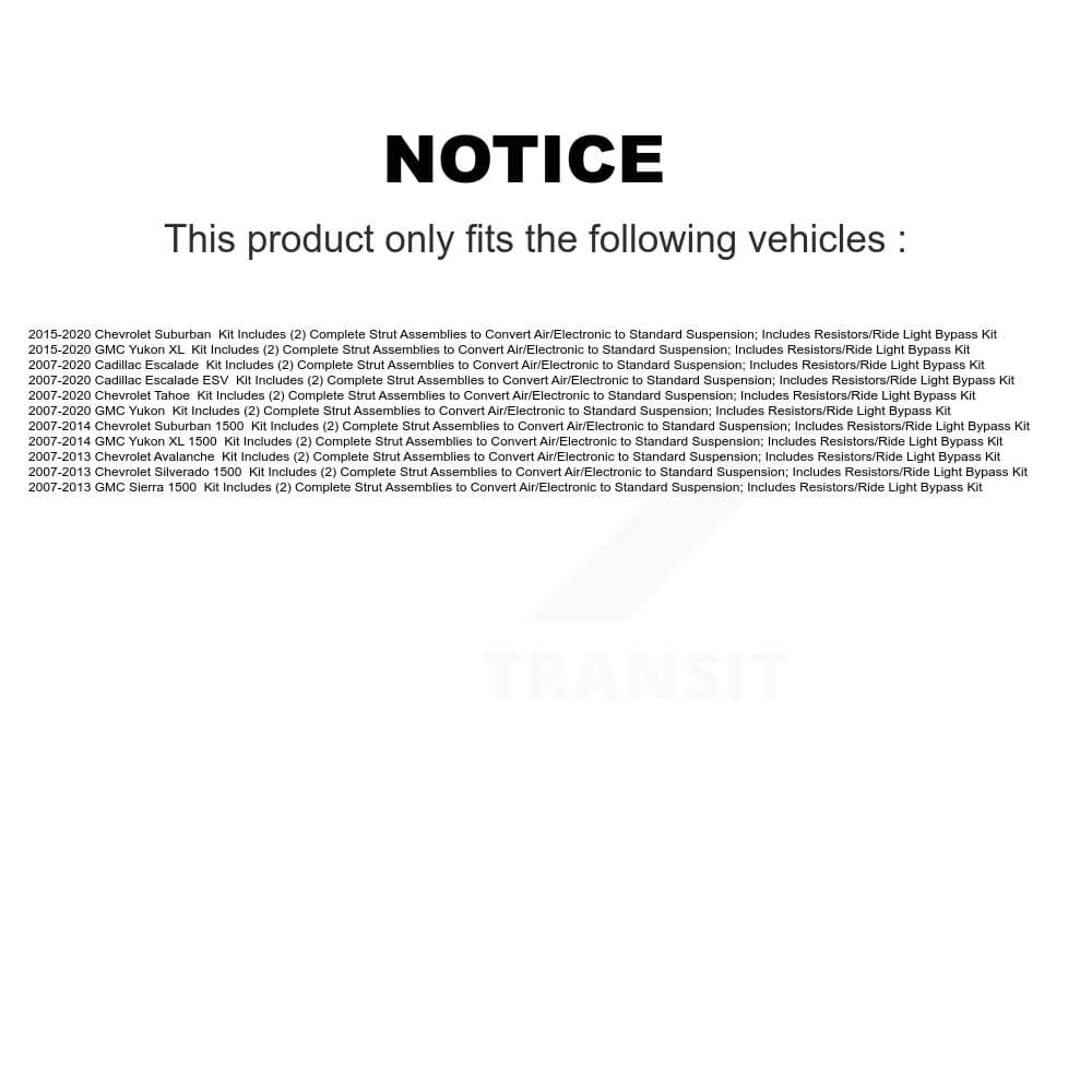 Unity Automotive - 78A-61590C - Front Active to Passive Suspension Conversion Kit image 2