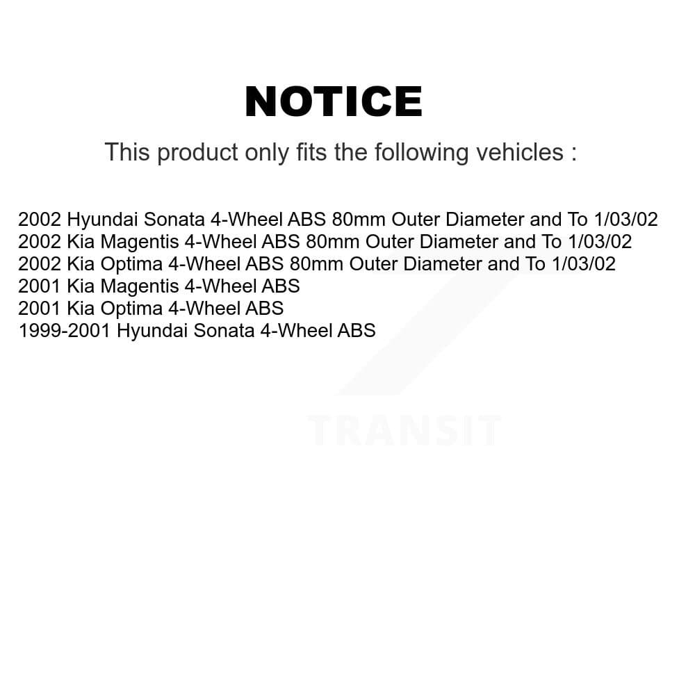 Kugel - K70-101610 - Front and Rear Wheel Bearing Kits image 14
