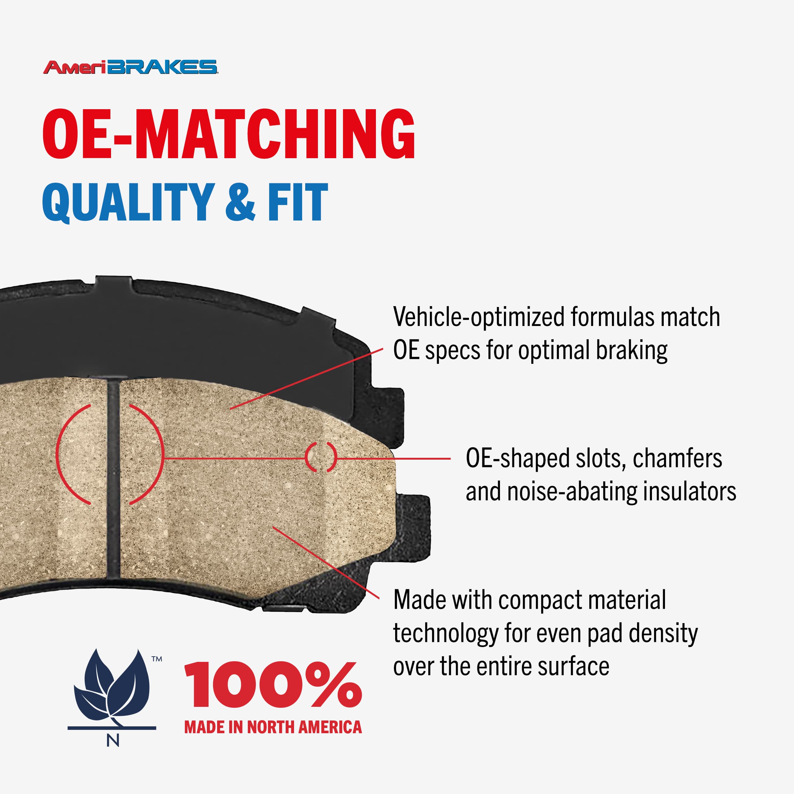 AmeriBRAKES - NWF-PRC1912 - Front Disc Brake Pad image 6