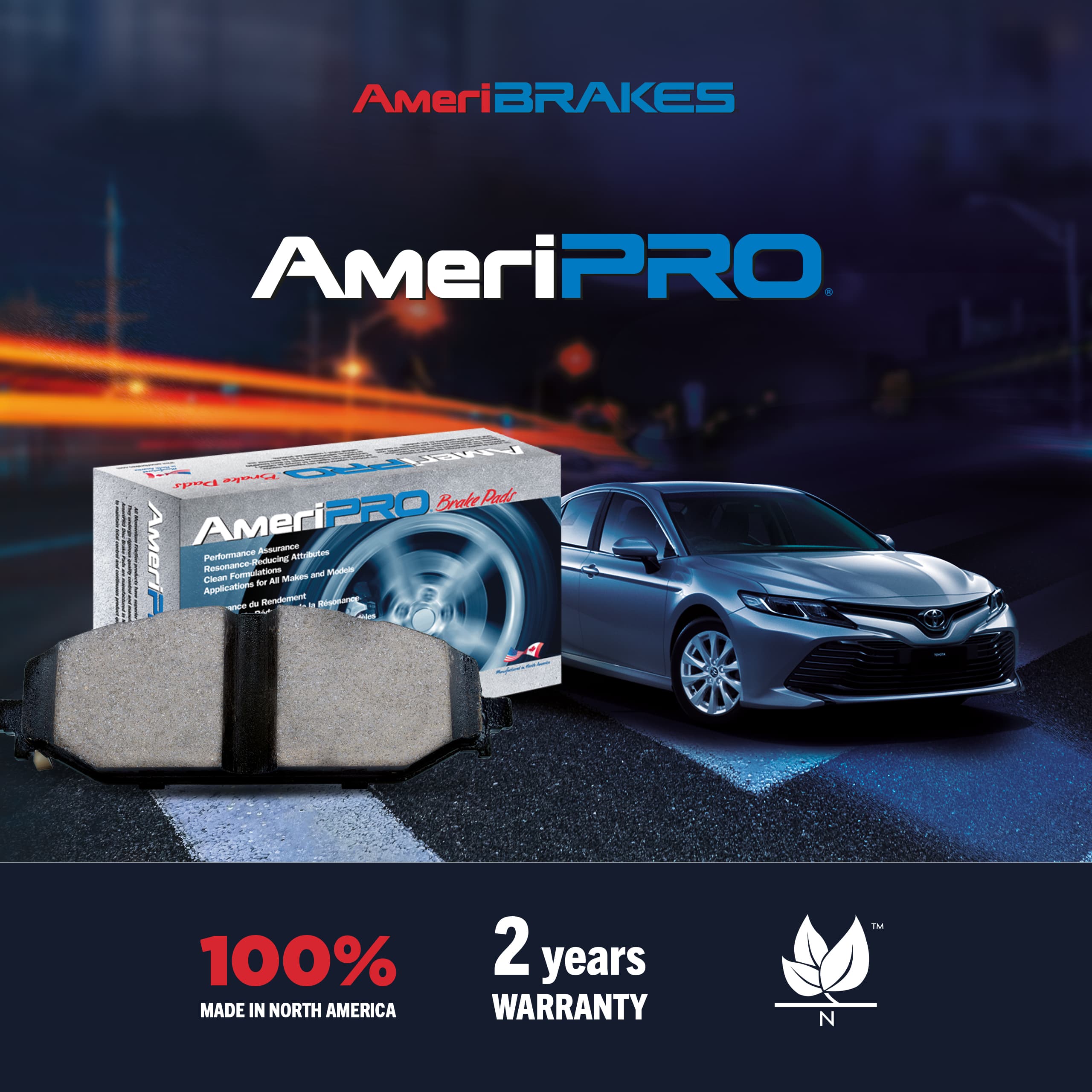 AmeriBRAKES - NWF-PRC1912 - Front Disc Brake Pad image 2