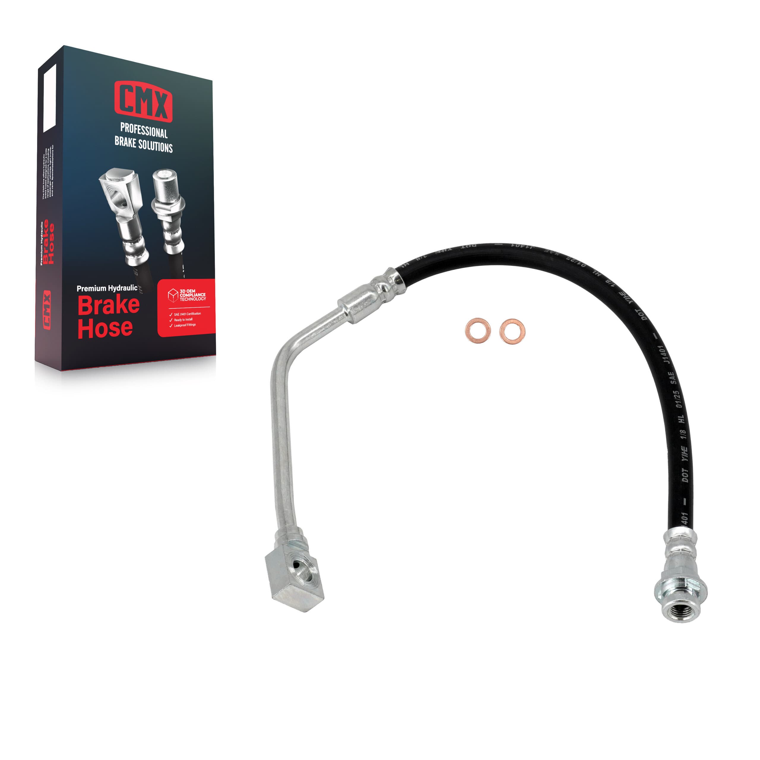 CMX - 12-H38664 - Front Left Brake Hydraulic Hose image 1