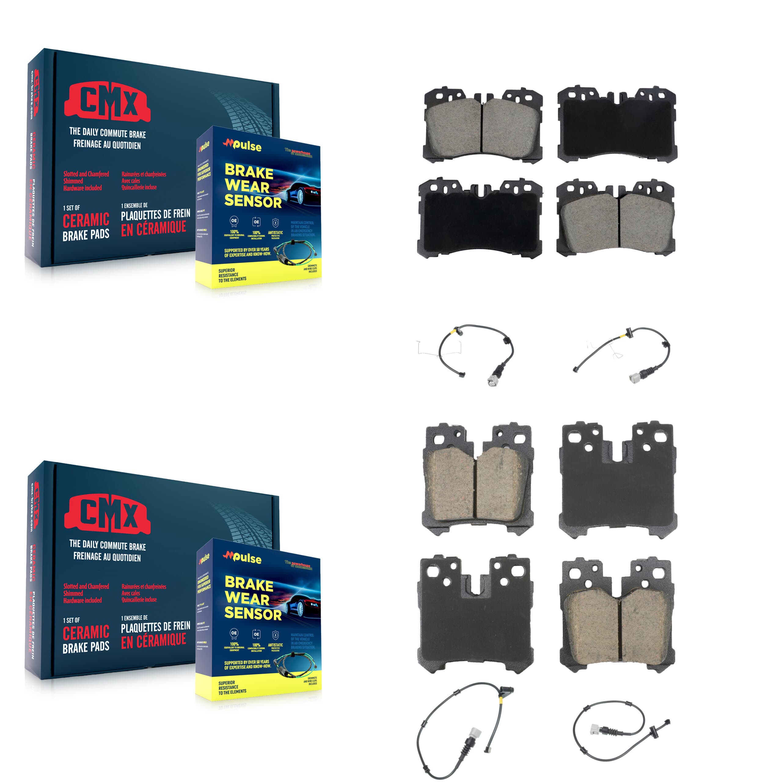 CMX - KCW-101307 - Front and Rear Disc Brake Pad Kits image 1