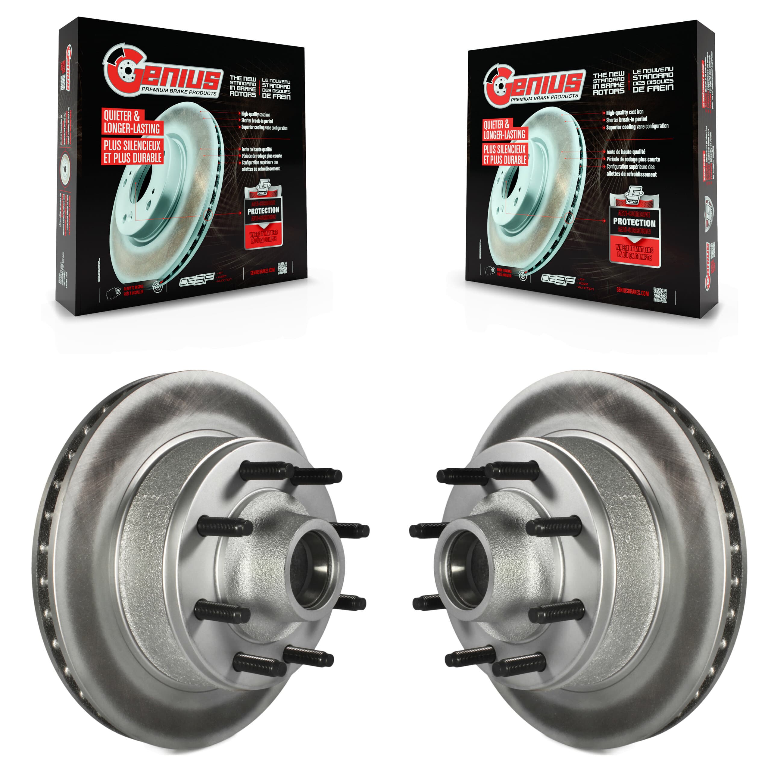 Genius - KG-100004 - Front Disc Brake Rotor and Hub Assembly Kits image 1
