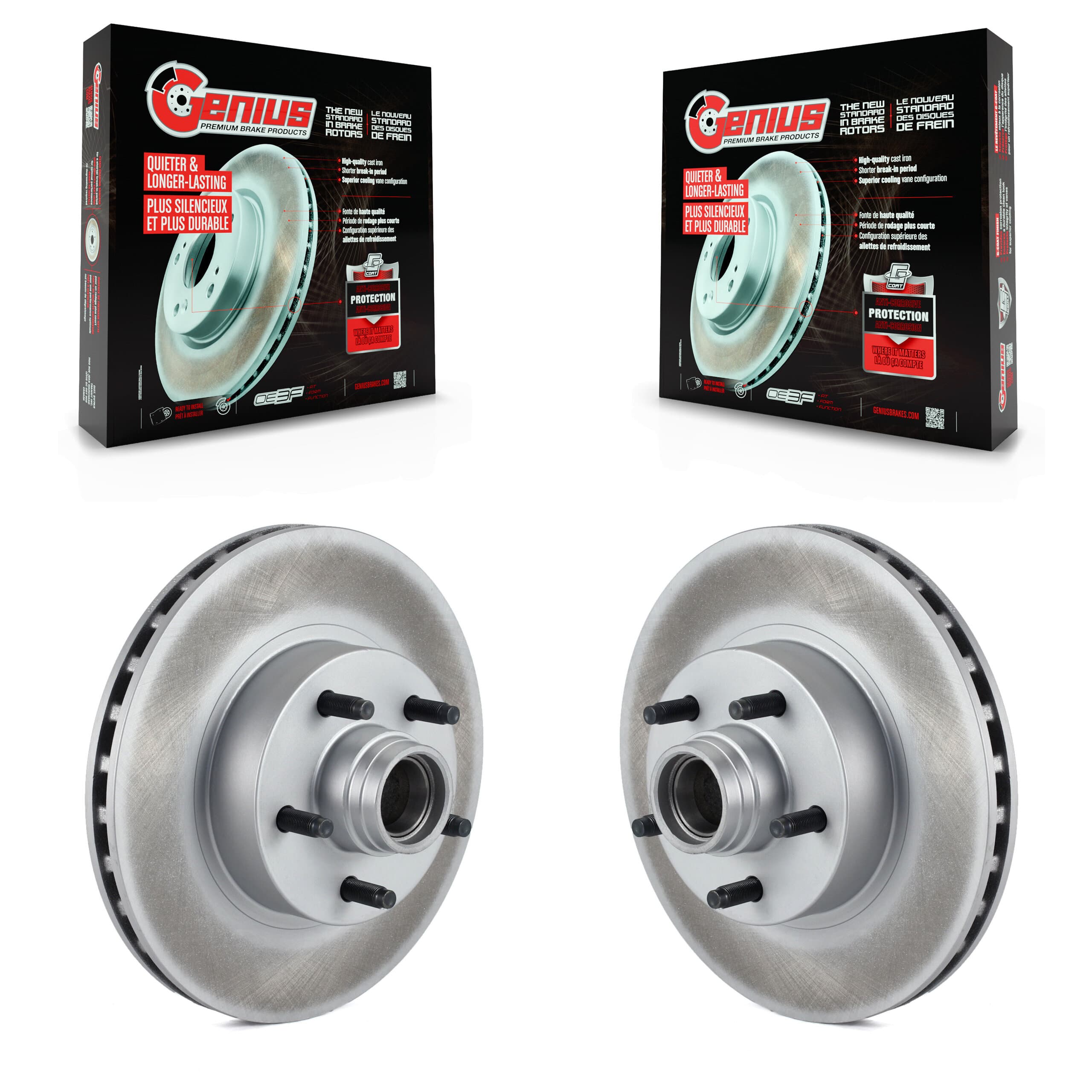 Genius - KG-100005 - Front Disc Brake Rotor and Hub Assembly Kits image 1
