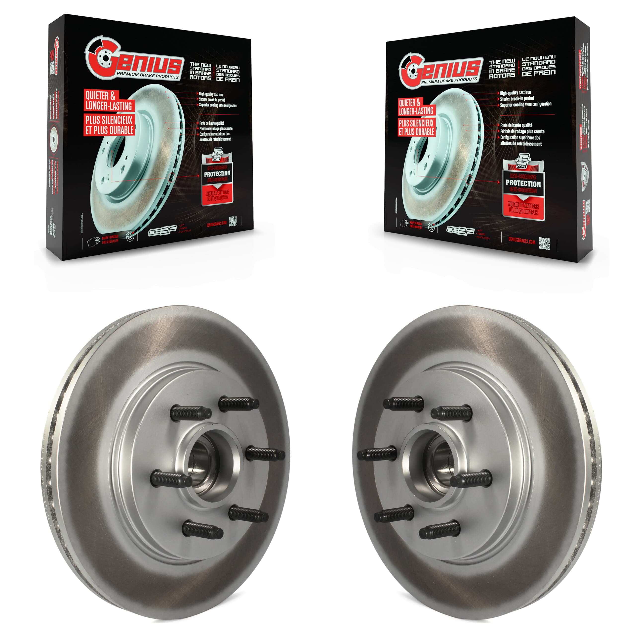 Genius - KG-100007 - Front Disc Brake Rotor and Hub Assembly Kits image 1