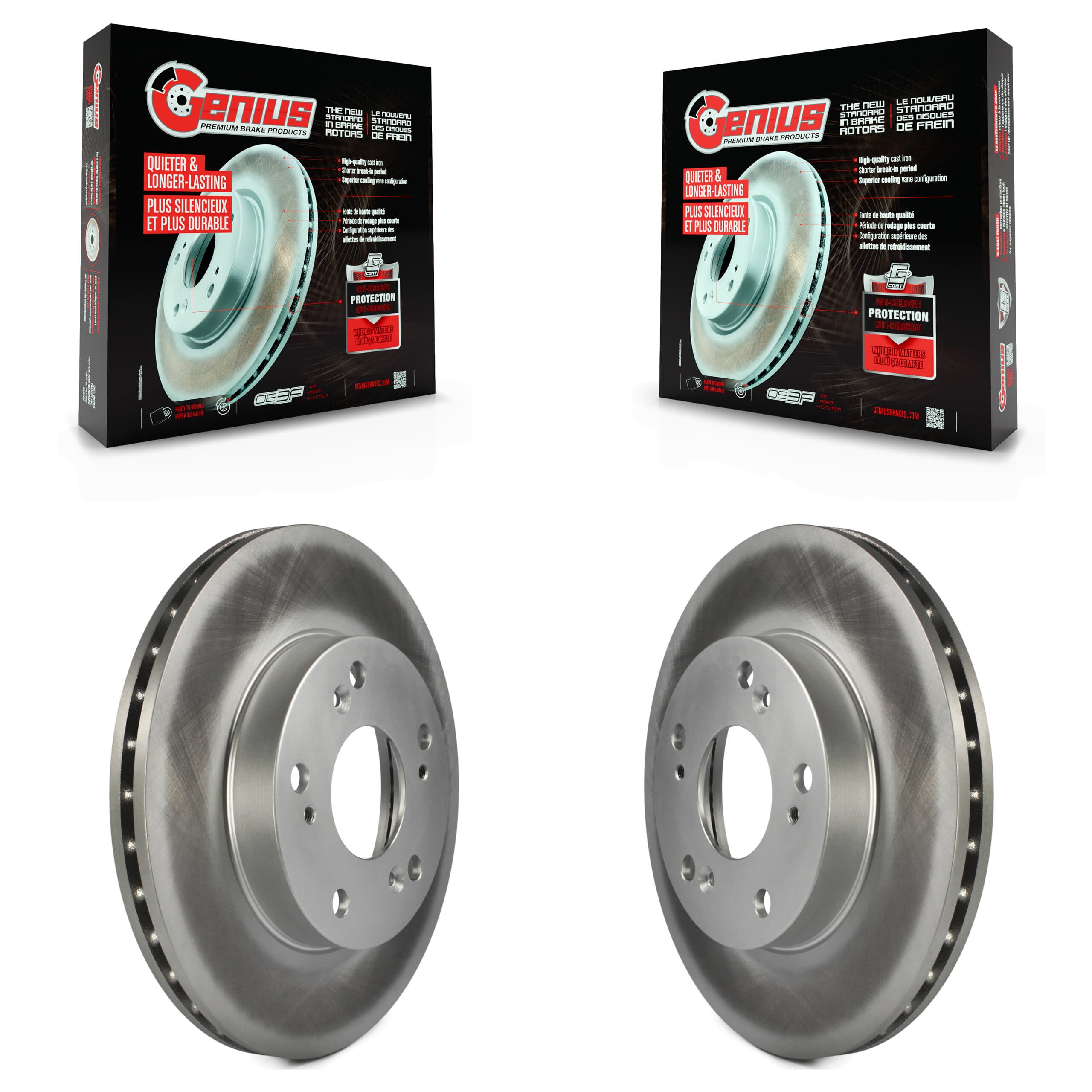 Genius - KG-100186 - Front Disc Brake Rotor Kits image 1