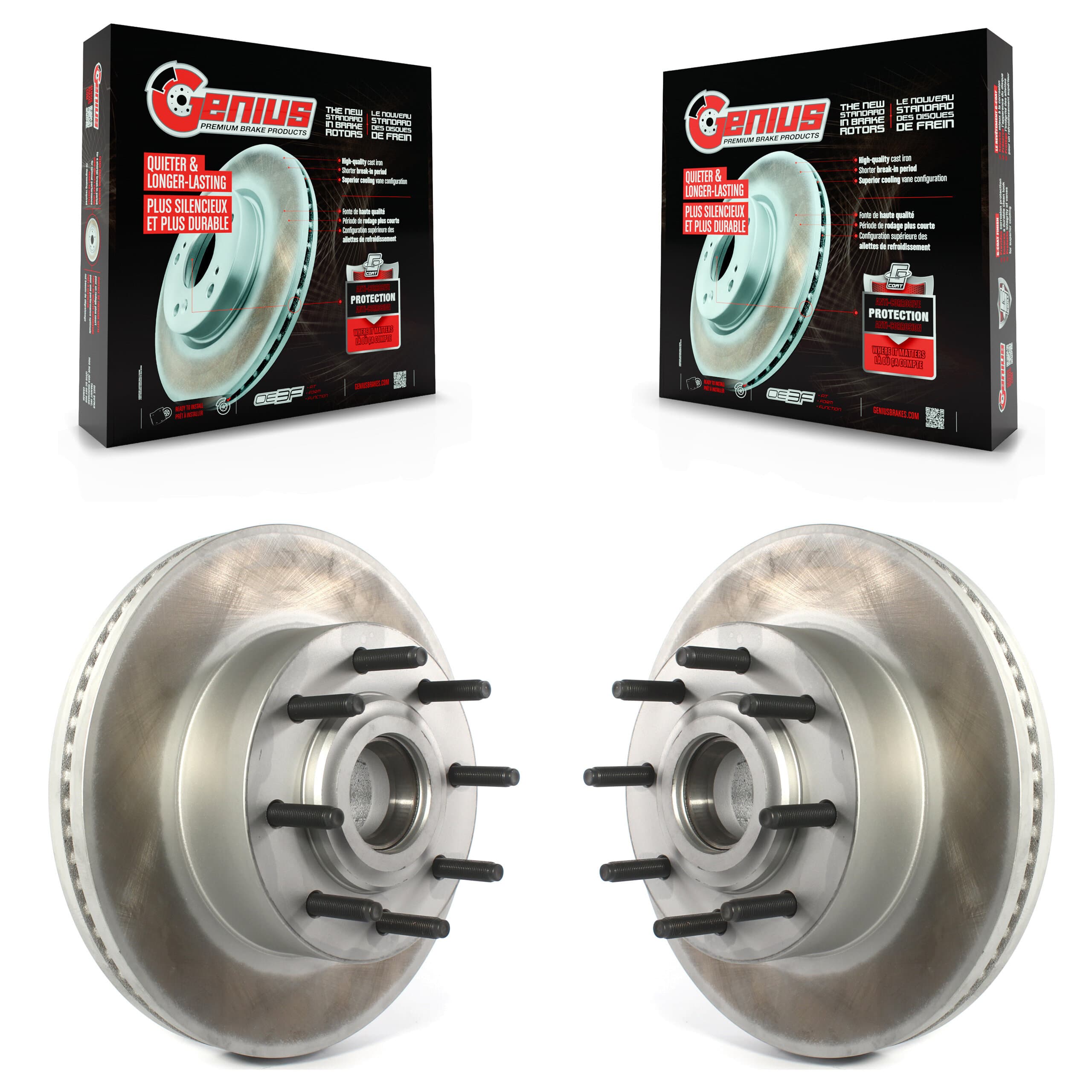 Genius - KG-101223 - Front Disc Brake Rotor and Hub Assembly Kits image 1