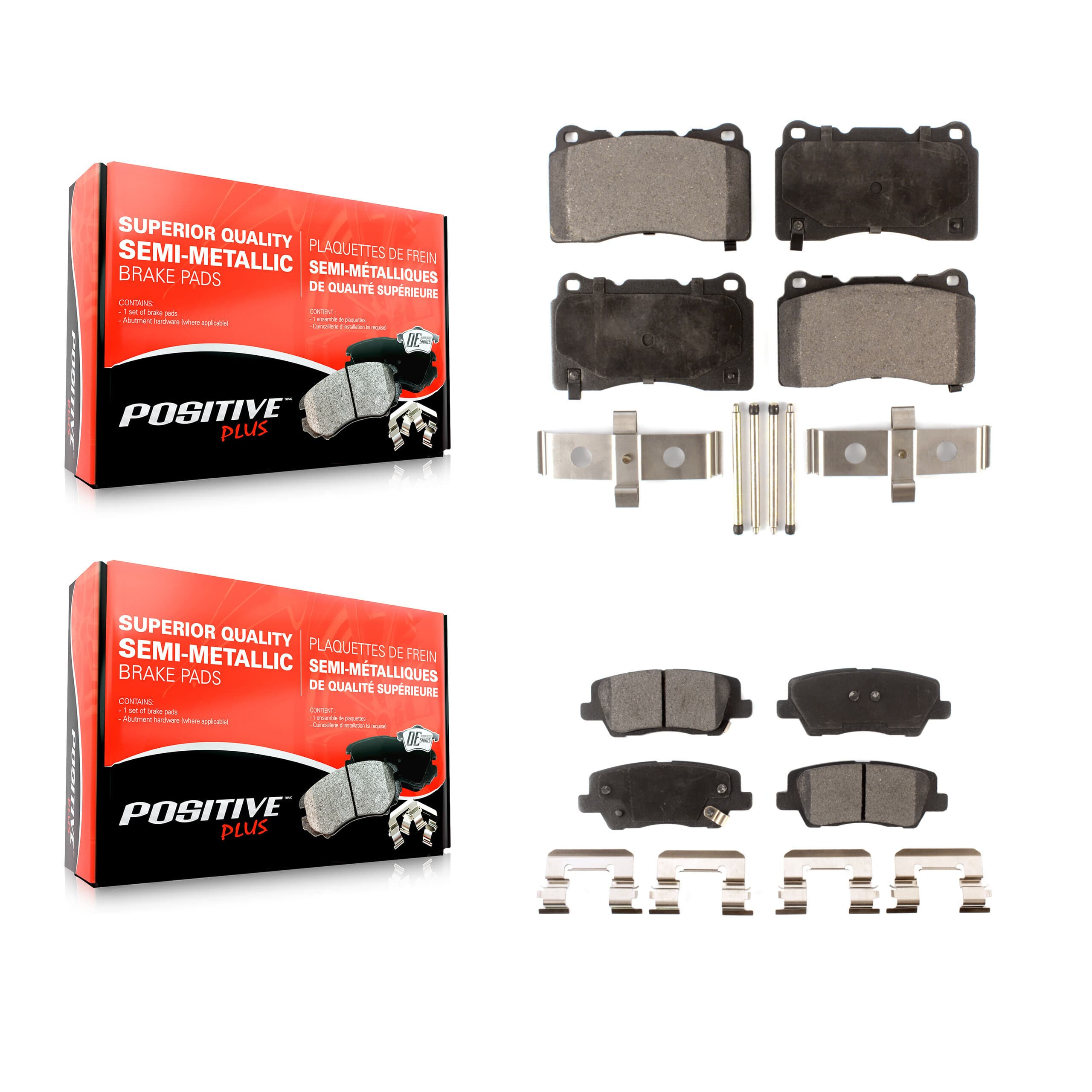 Positive Plus - KPF-100009 - Front and Rear Disc Brake Pad Kits image 1