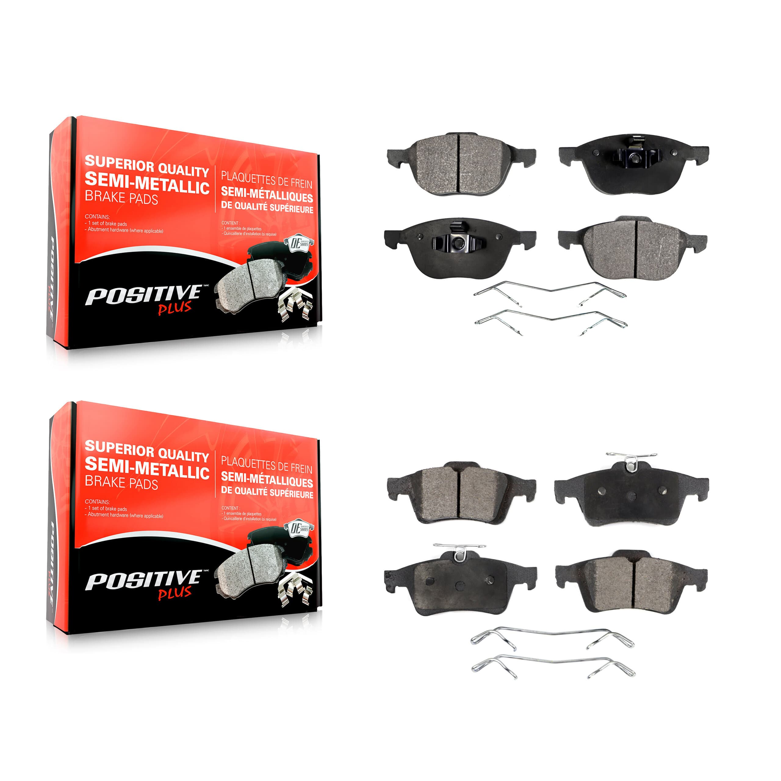 Positive Plus - KPF-100022 - Front and Rear Disc Brake Pad Kits image 1