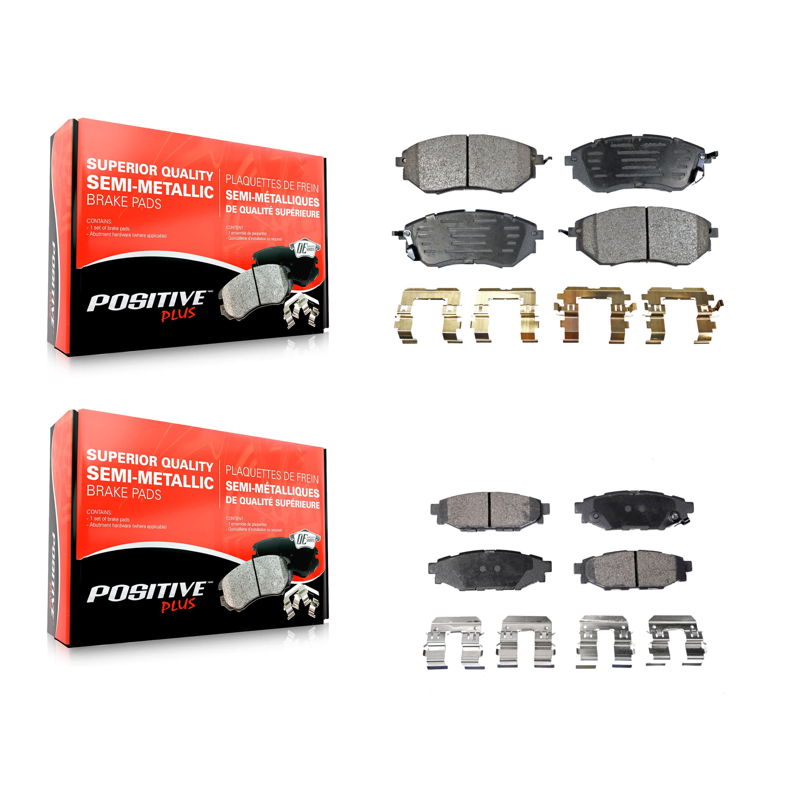 Positive Plus - KPF-100040 - Front and Rear Disc Brake Pad Kits image 1