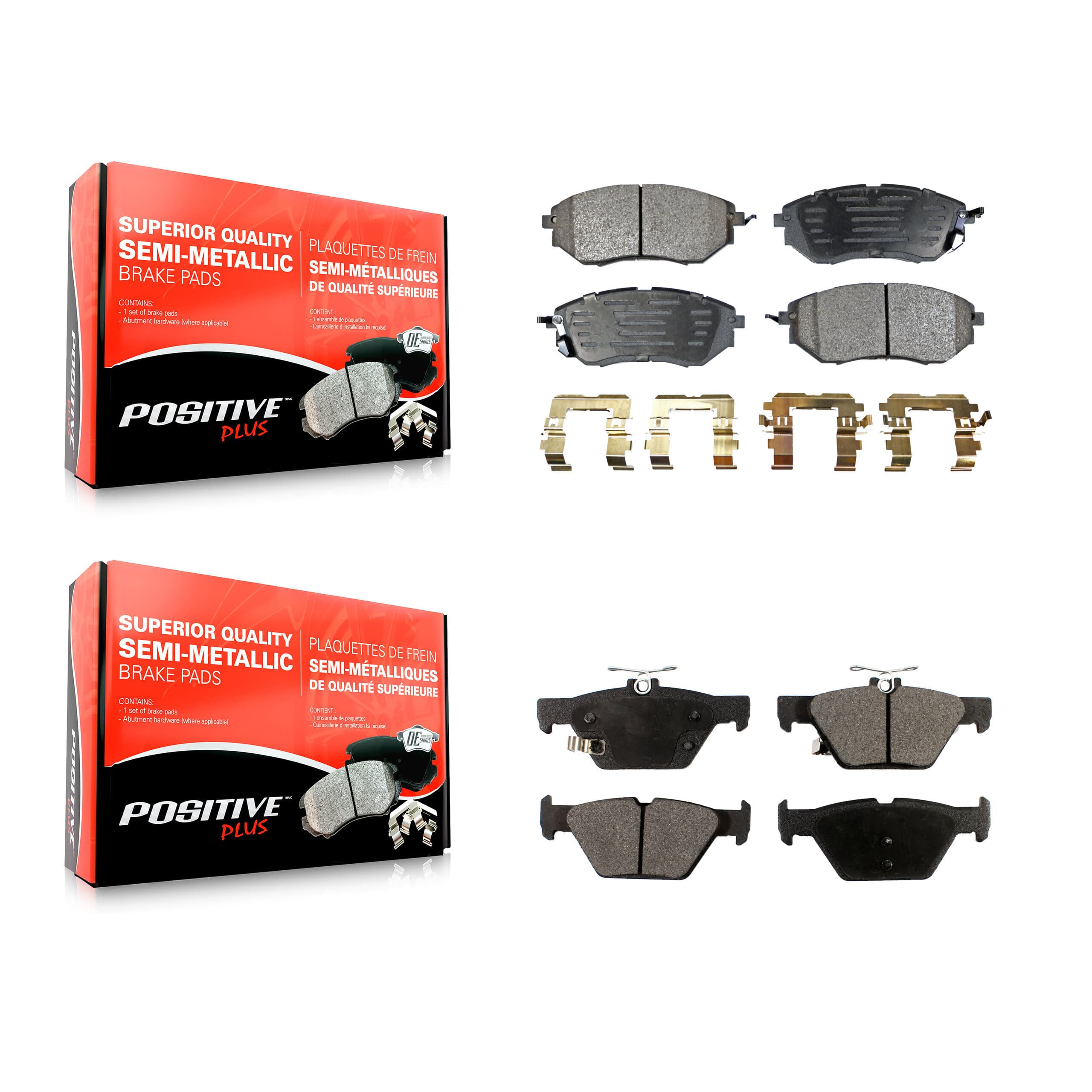 Positive Plus - KPF-100041 - Front and Rear Disc Brake Pad Kits image 1