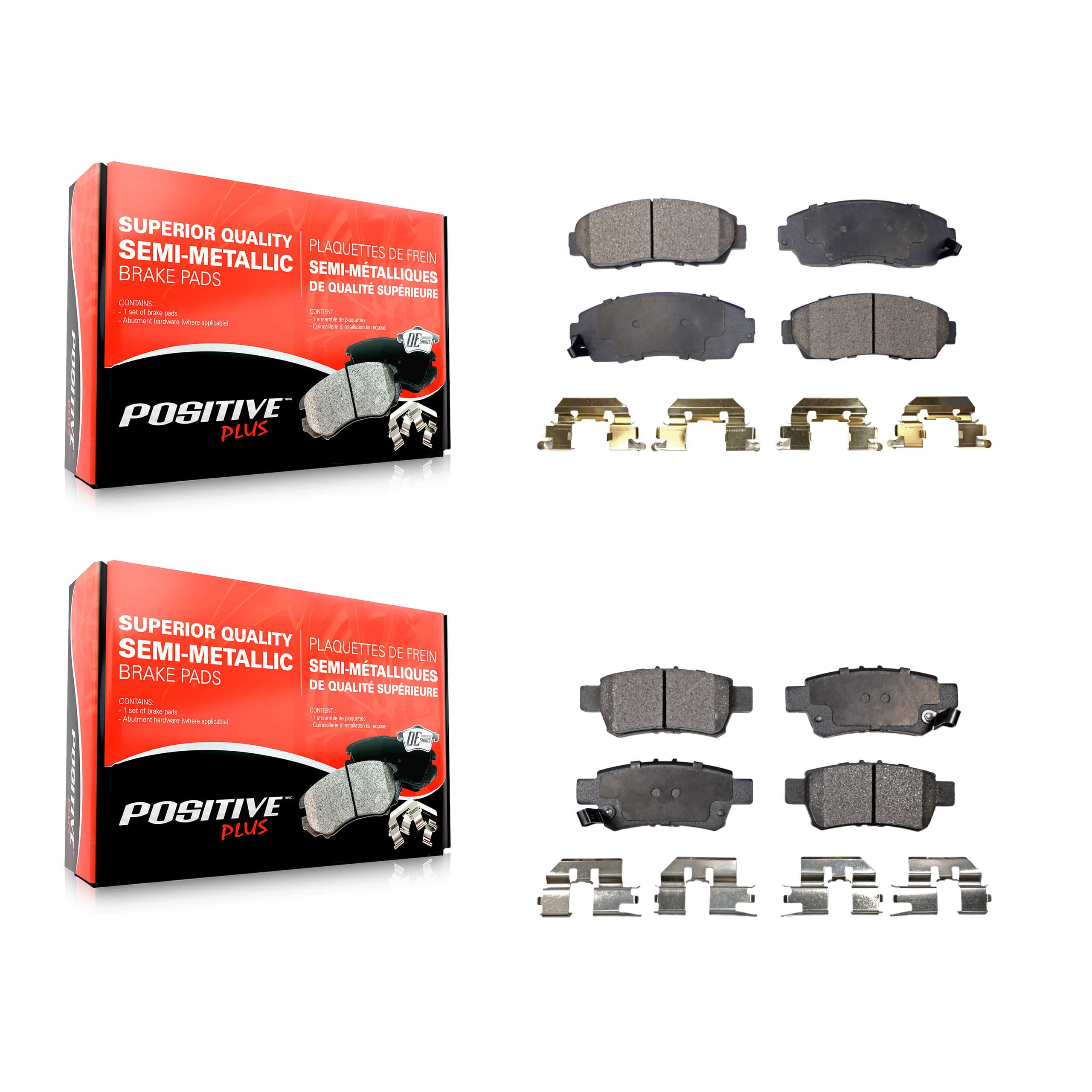 Positive Plus - KPF-100047 - Front and Rear Disc Brake Pad Kits image 1