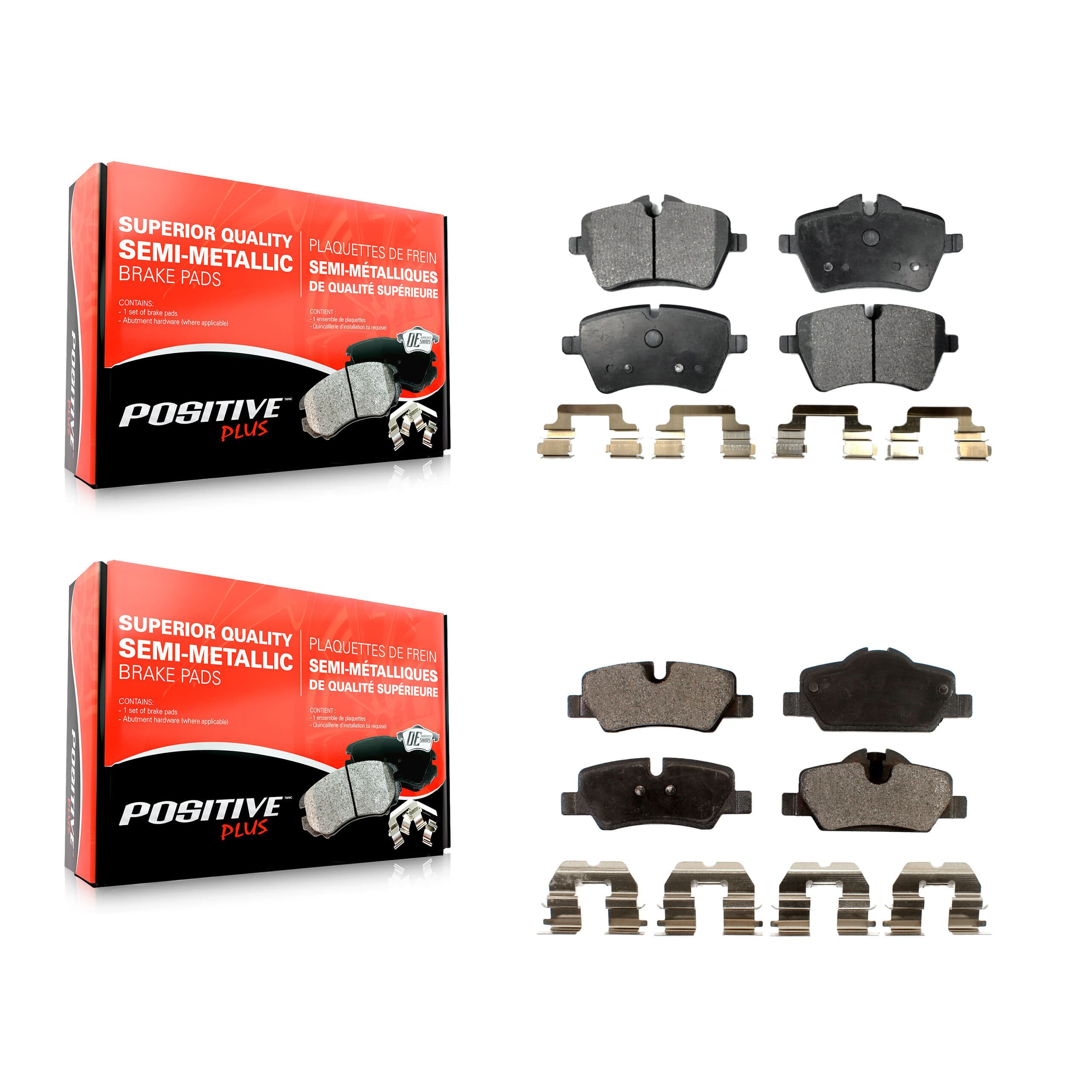 Positive Plus - KPF-100086 - Front and Rear Disc Brake Pad Kits image 1