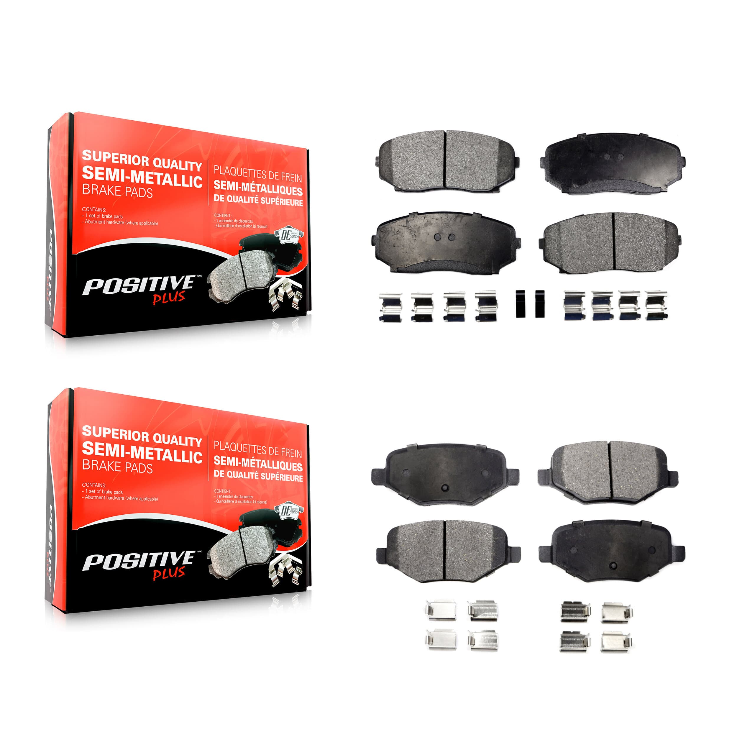 Positive Plus - KPF-100095 - Front and Rear Disc Brake Pad Kits image 1