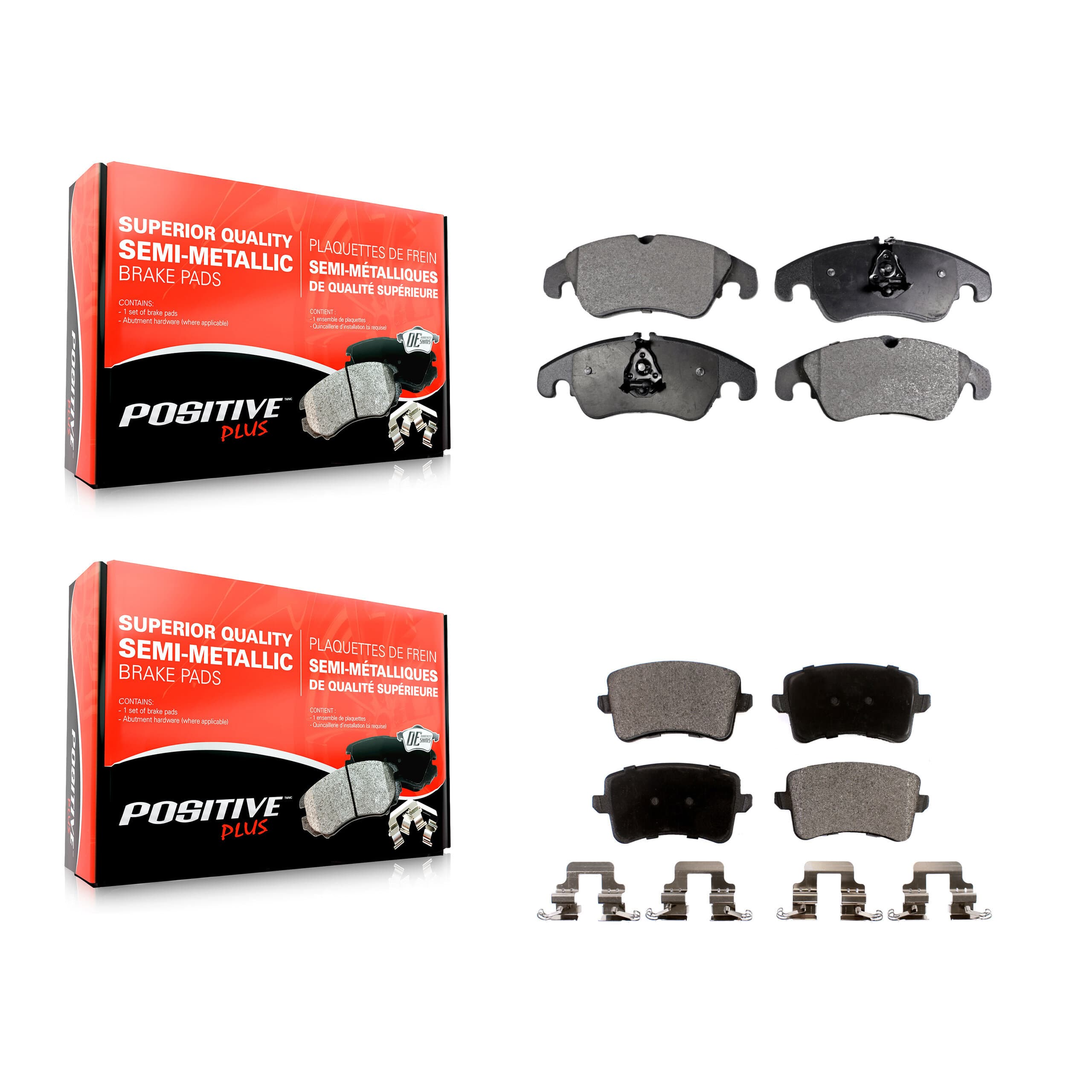 Positive Plus - KPF-100117 - Front and Rear Disc Brake Pad Kits image 1