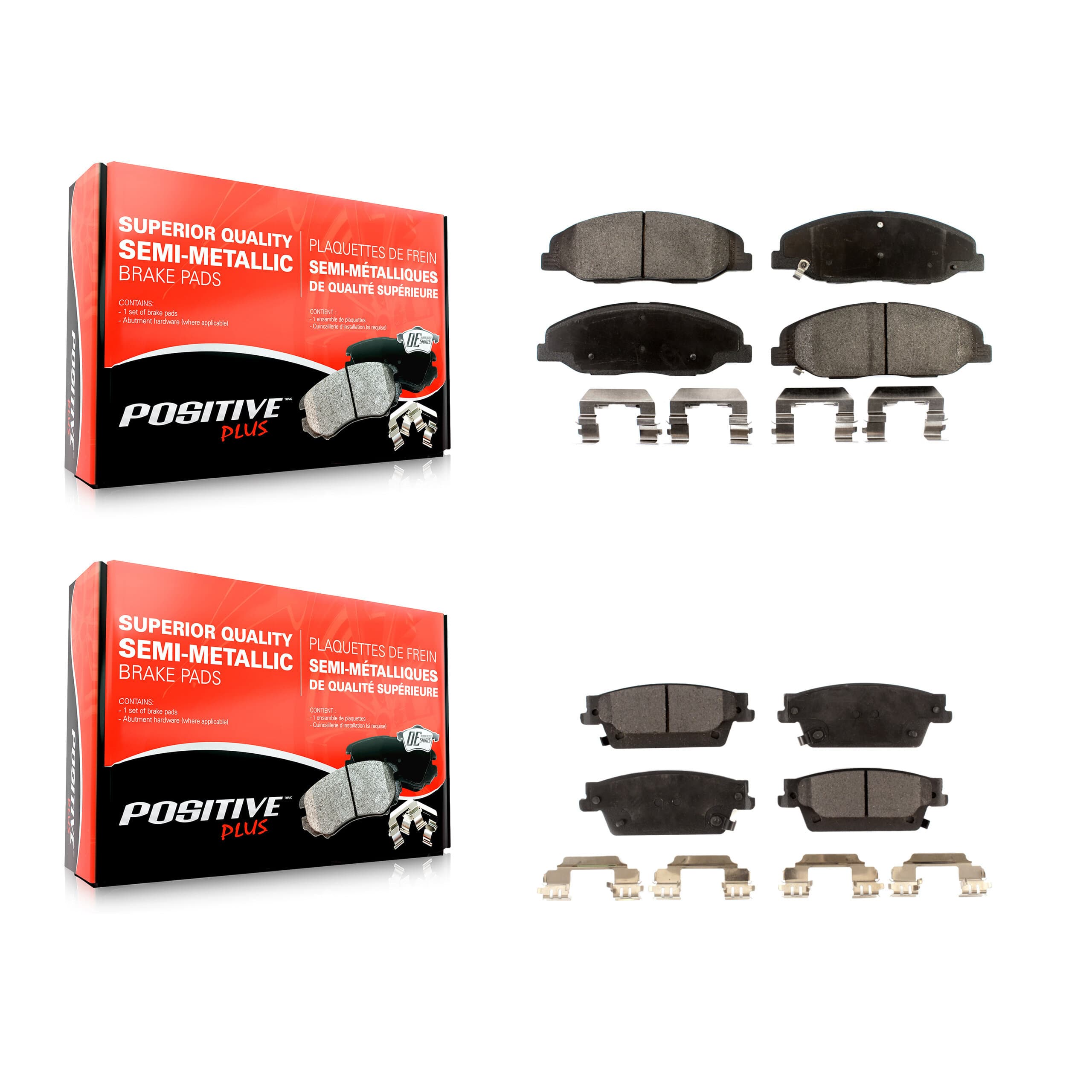 Positive Plus - KPF-100126 - Front and Rear Disc Brake Pad Kits image 1