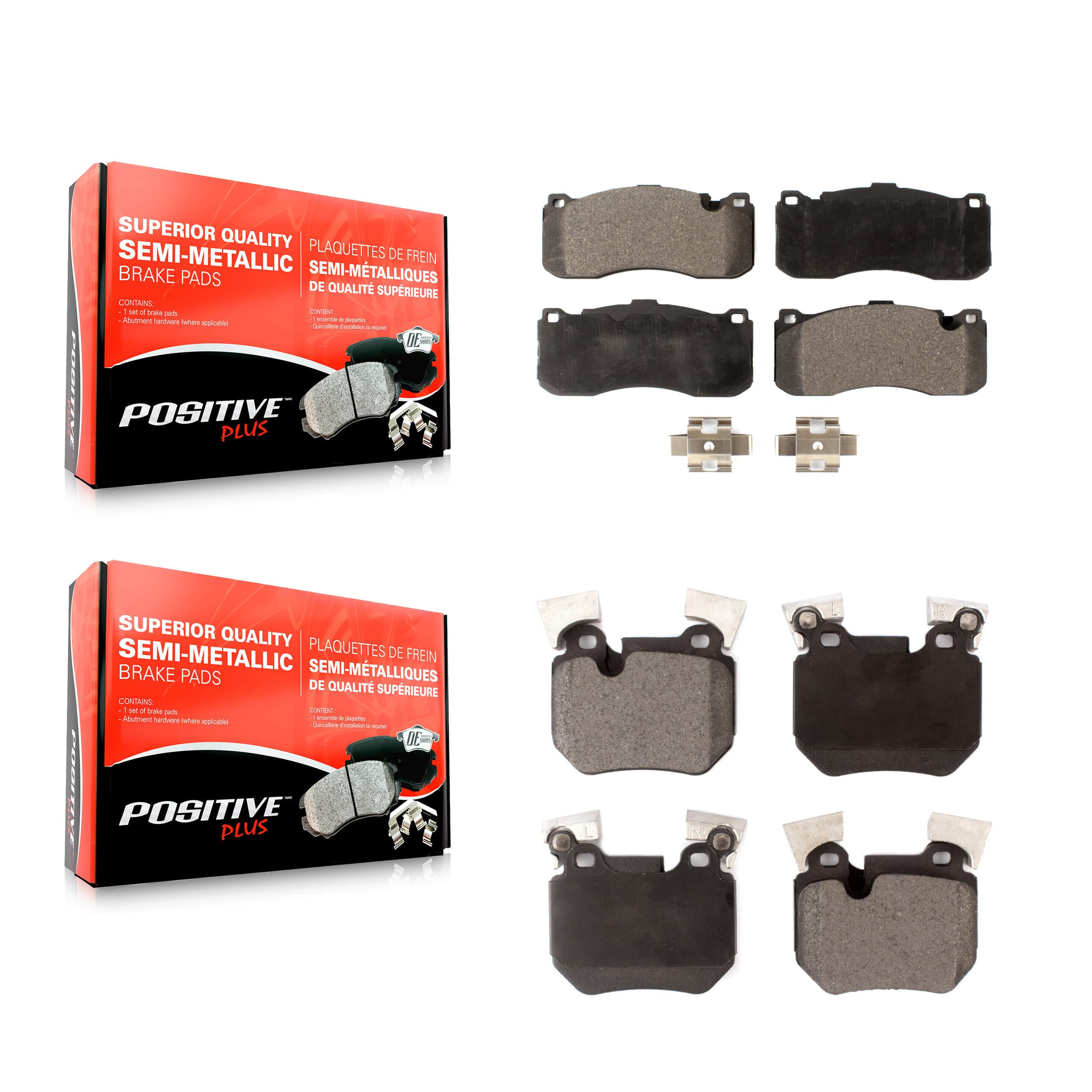 Positive Plus - KPF-100144 - Front and Rear Disc Brake Pad Kits image 1