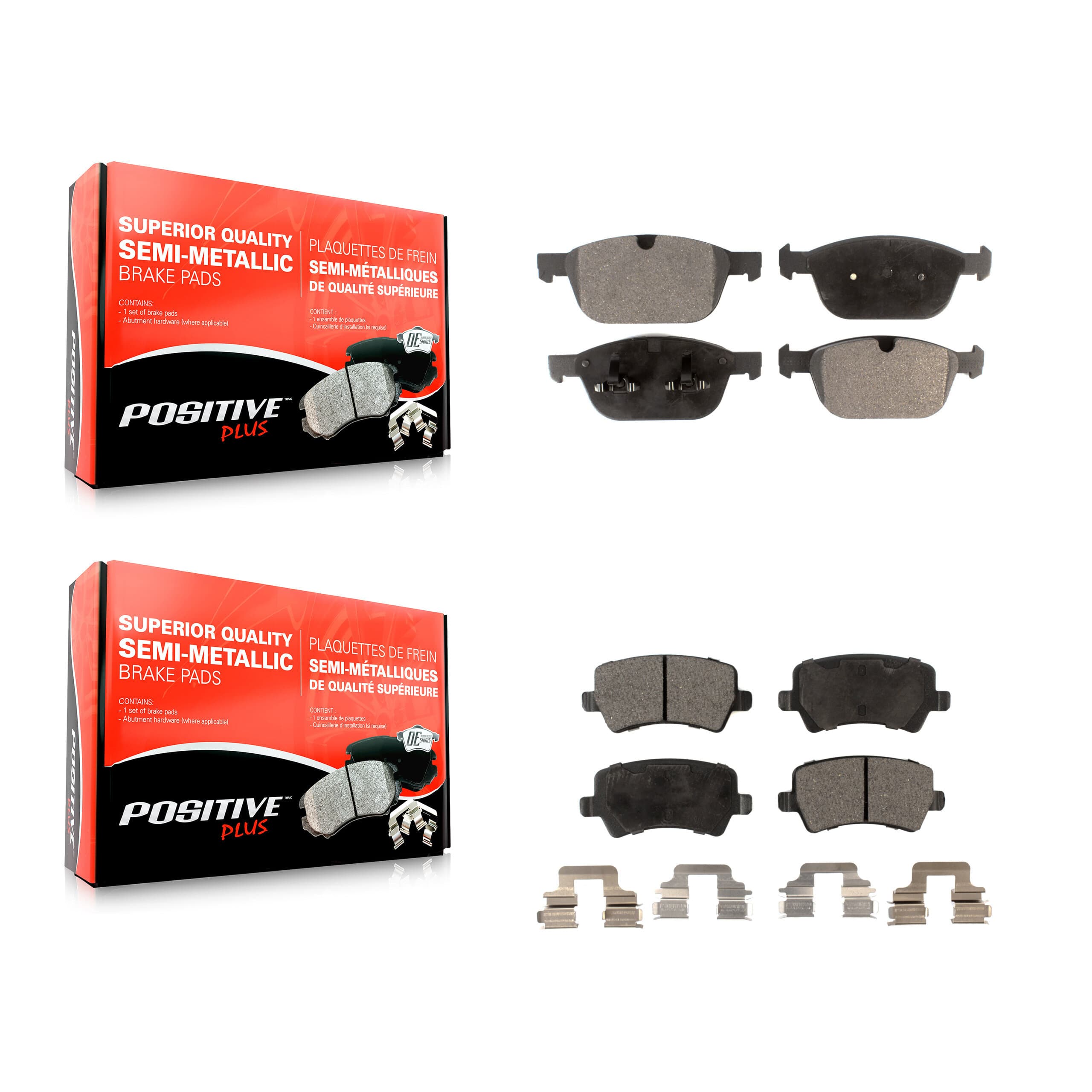 Positive Plus - KPF-100170 - Front and Rear Disc Brake Pad Kits image 1