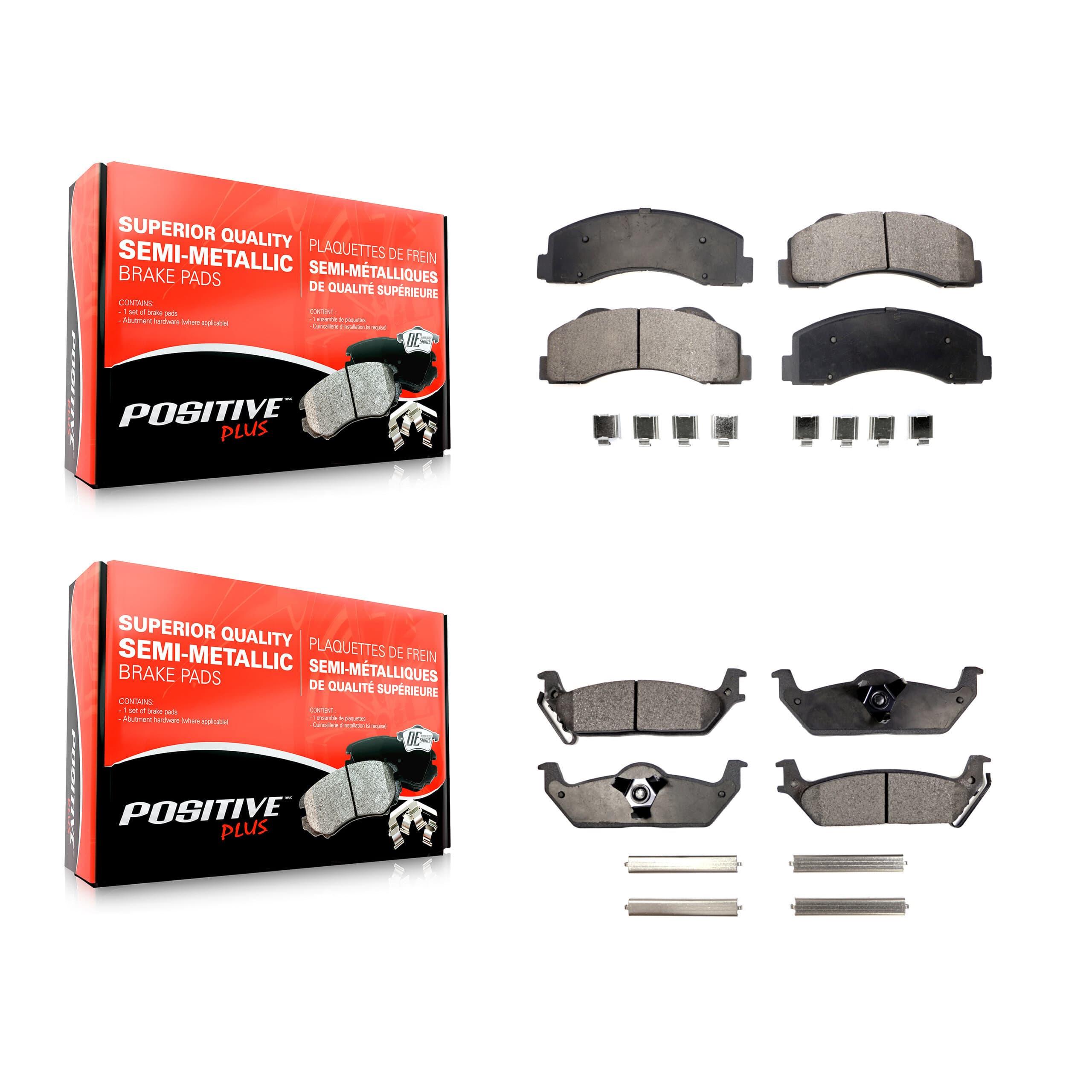 Positive Plus - KPF-100175 - Front and Rear Disc Brake Pad Kits image 1