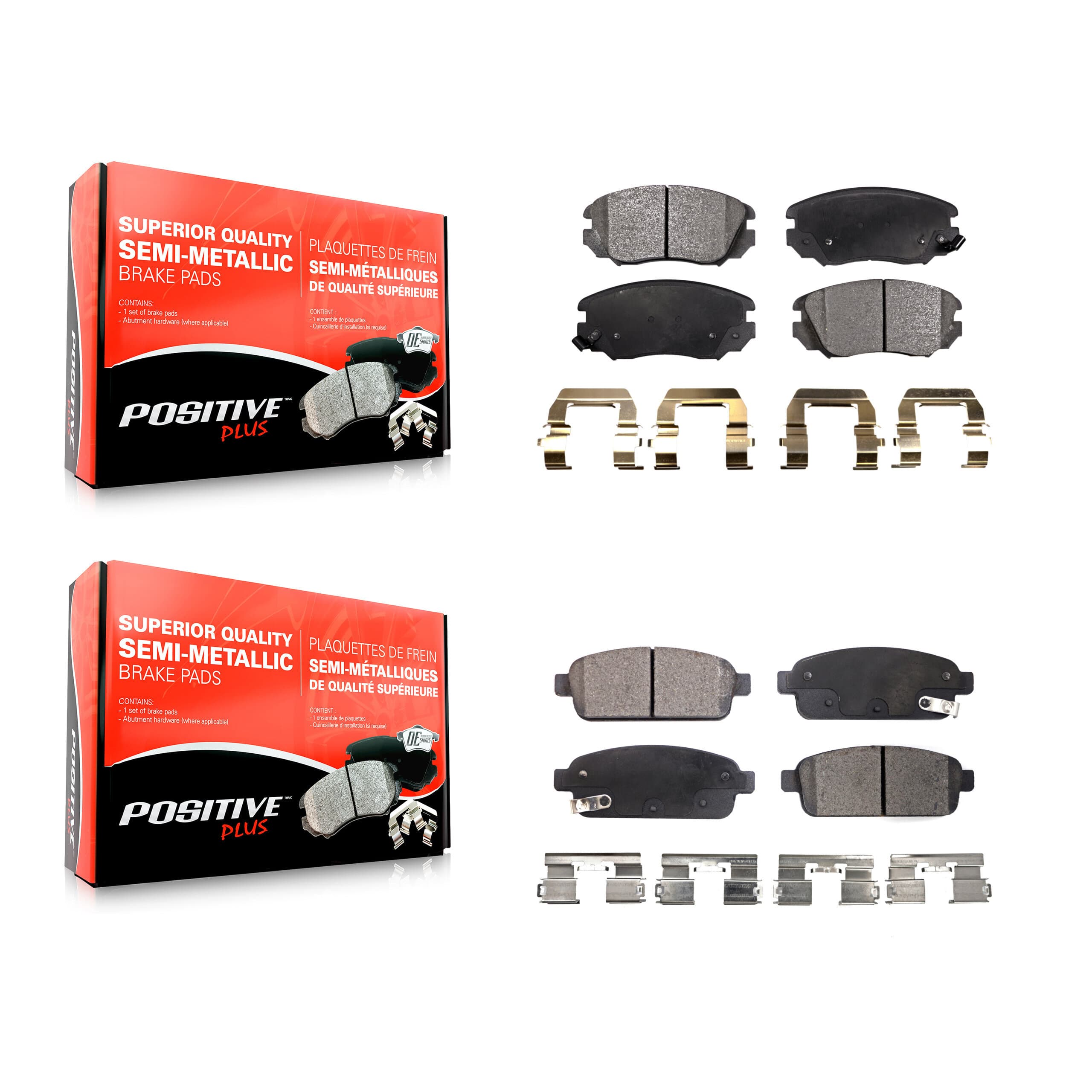 Positive Plus - KPF-100180 - Front and Rear Disc Brake Pad Kits image 1