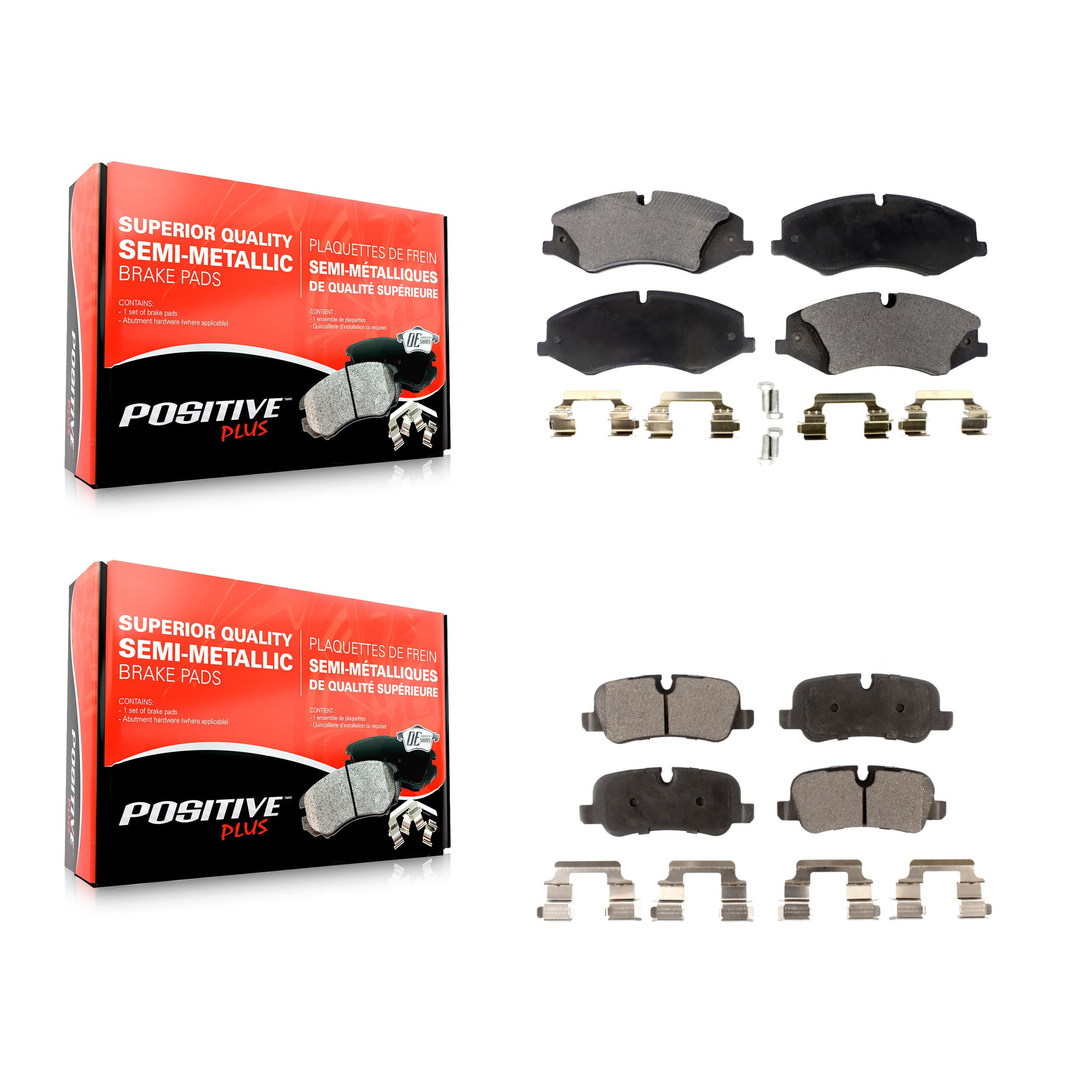 Positive Plus - KPF-100182 - Front and Rear Disc Brake Pad Kits image 1